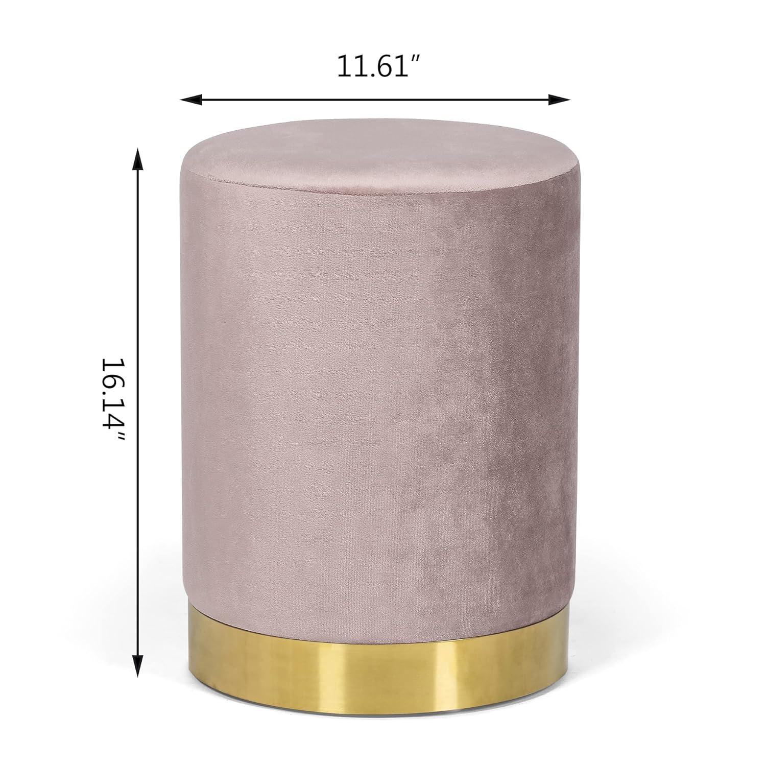 Adore Decor Adele Modern Tufted Velvet Ottoman in Pink
