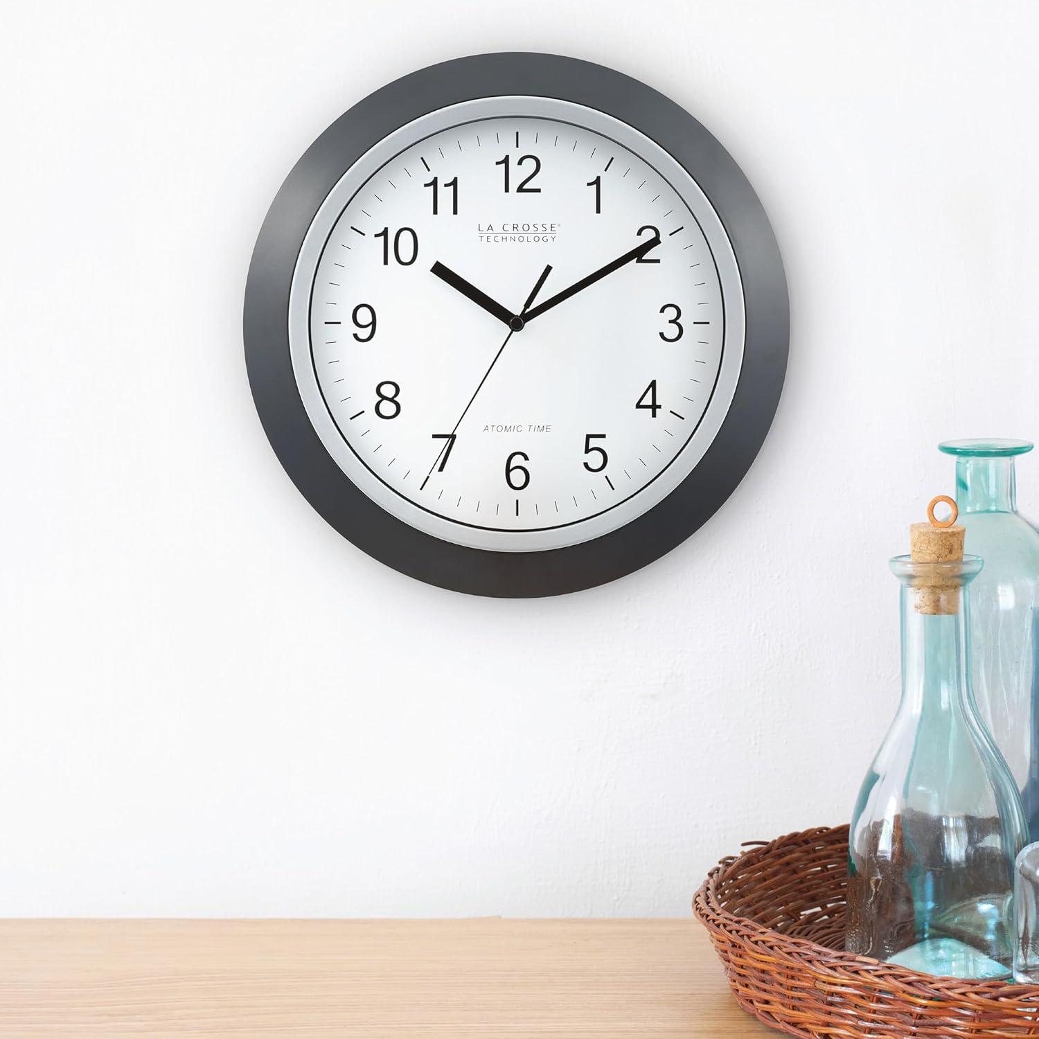 La Crosse Technology WT-3129B 12 Inch Atomic Analog Wall Clock -Black