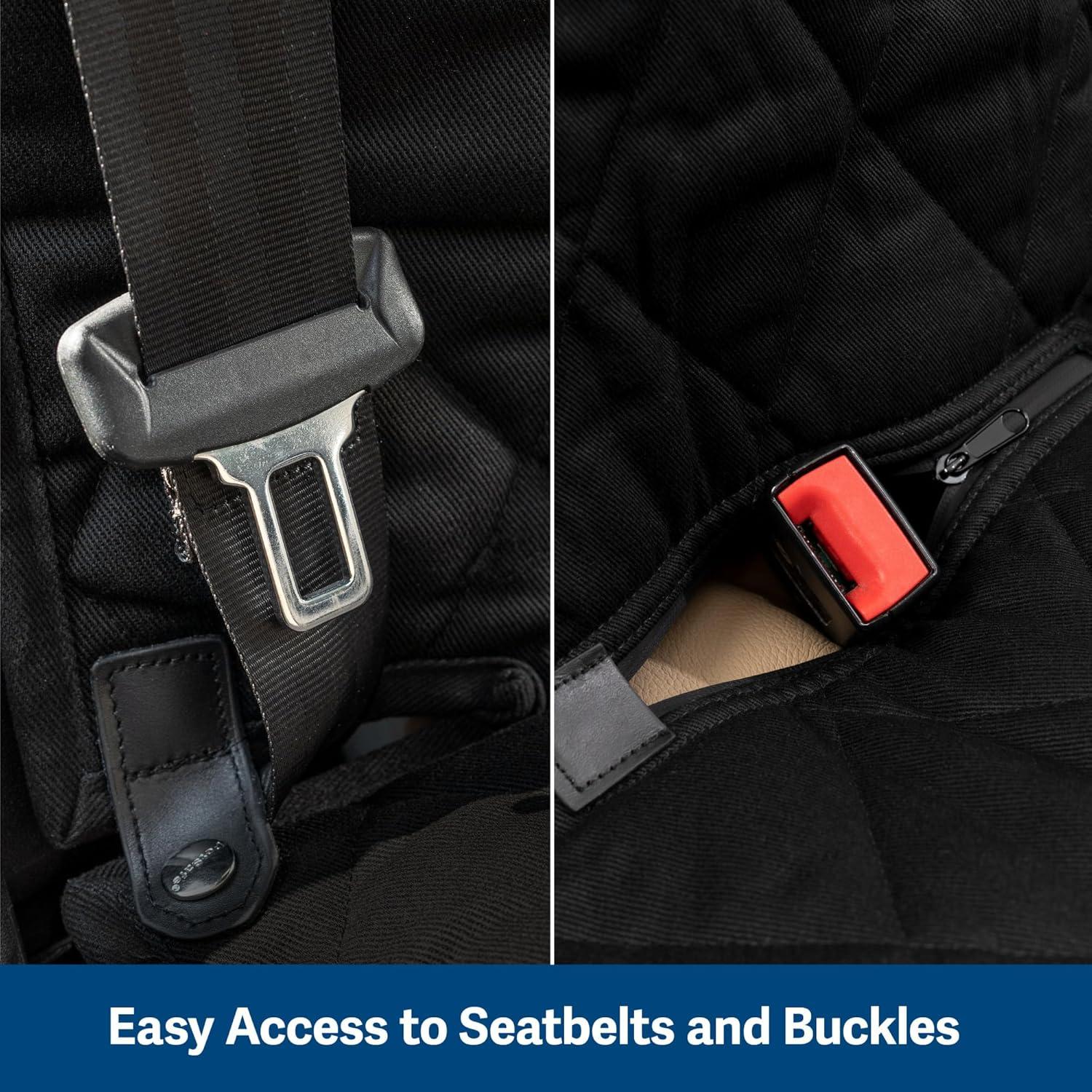 PetSafe Happy Ride Quilted Hammock Seat Cover - Long-Lasting Waterproof Backseat Protection - Keeps Leather Seats Clean & Protects from Scratches - Prevents Driver Distraction