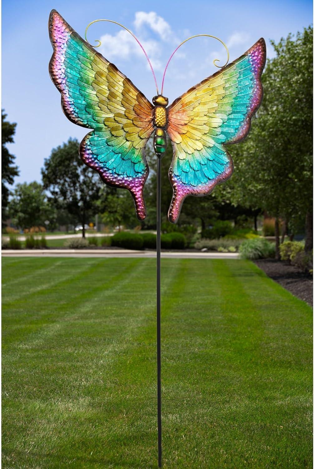 Gerson Company 59" H Metal Butterfly Yard Stake