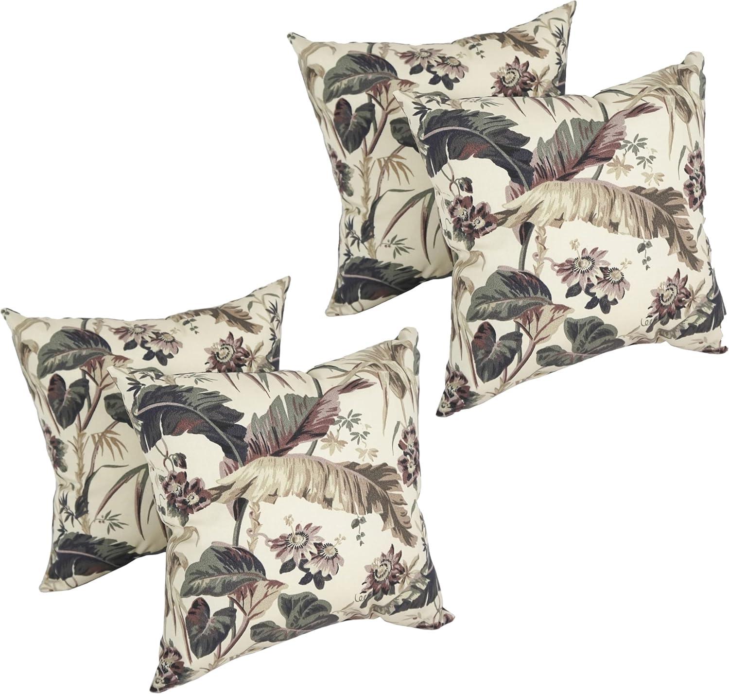 Blazing Needles 17-inch Square Polyester Outdoor Throw Pillows (Set of 4)