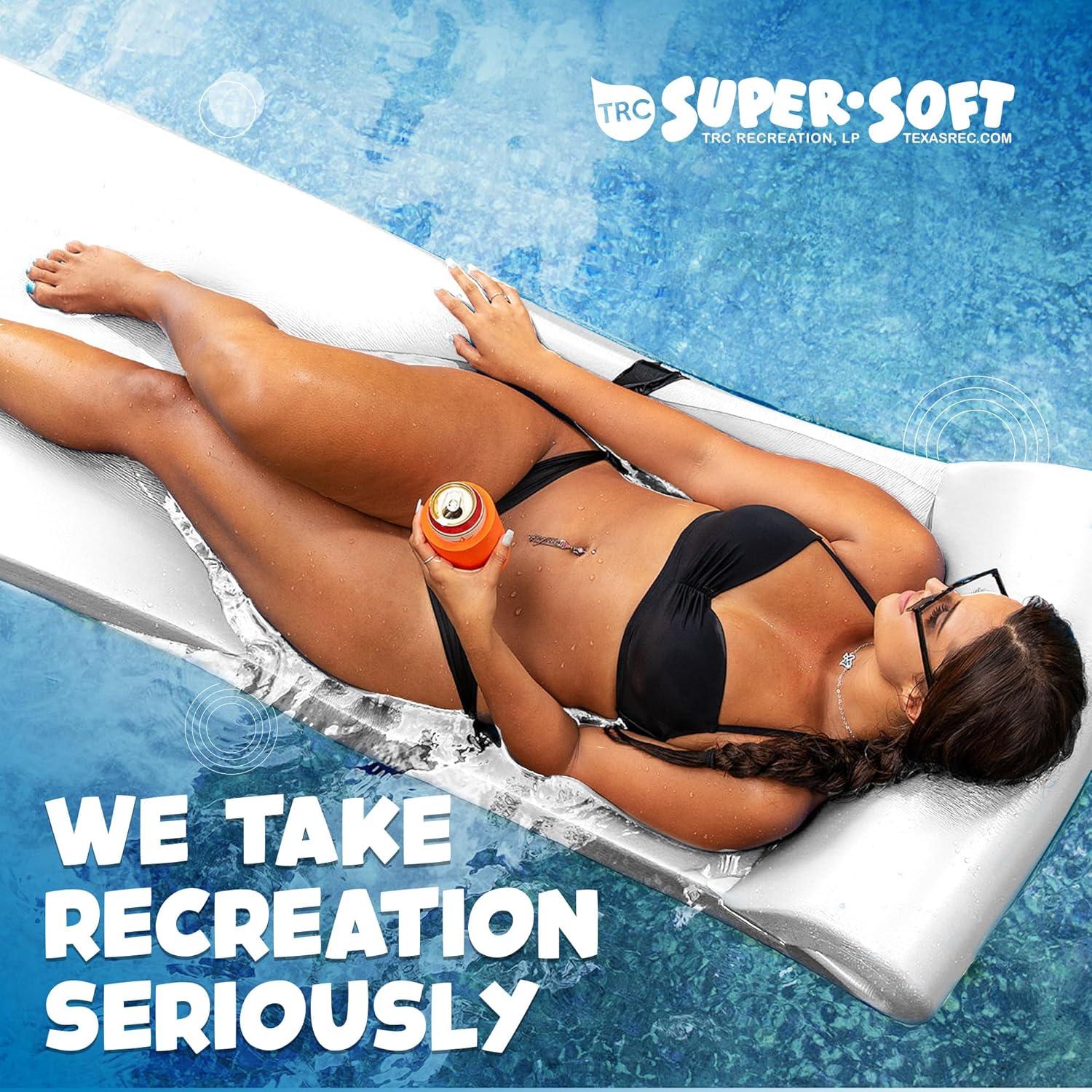 TRC Recreation Sunsation 1.75" Thick Foam Pool Float Lounger w/ Headrest for Lounging & Sunbathing in Swimming Pools, Beaches & Lakes, 70" x 26"