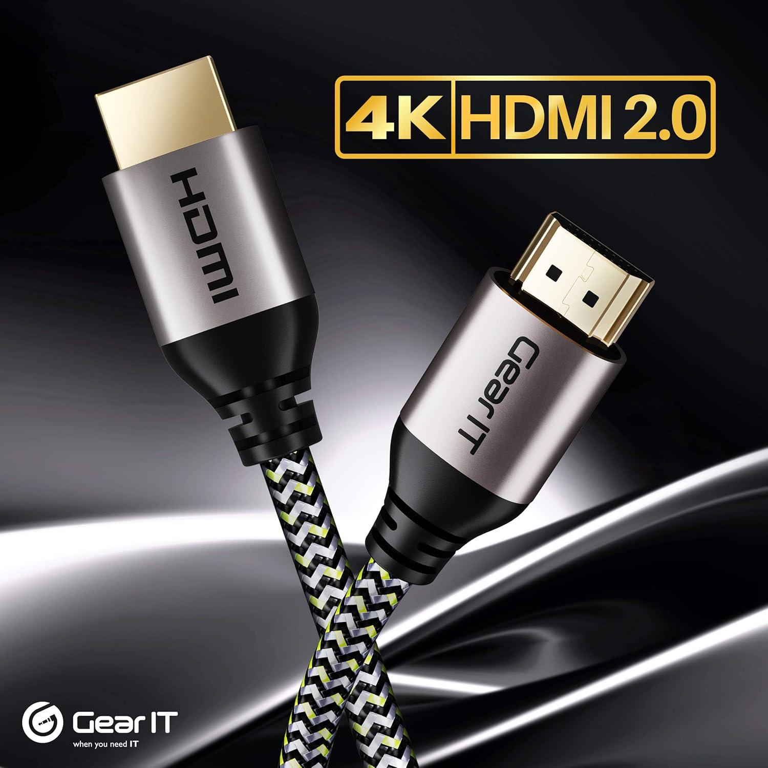 GearIT HDMI Cable CL3 In-Wall Rated (50ft / 15.2m) High-Speed HDMI 2.0b, 4K 60hz, 3D, ARC, HDCP 2.2, HDR, 18Gbps