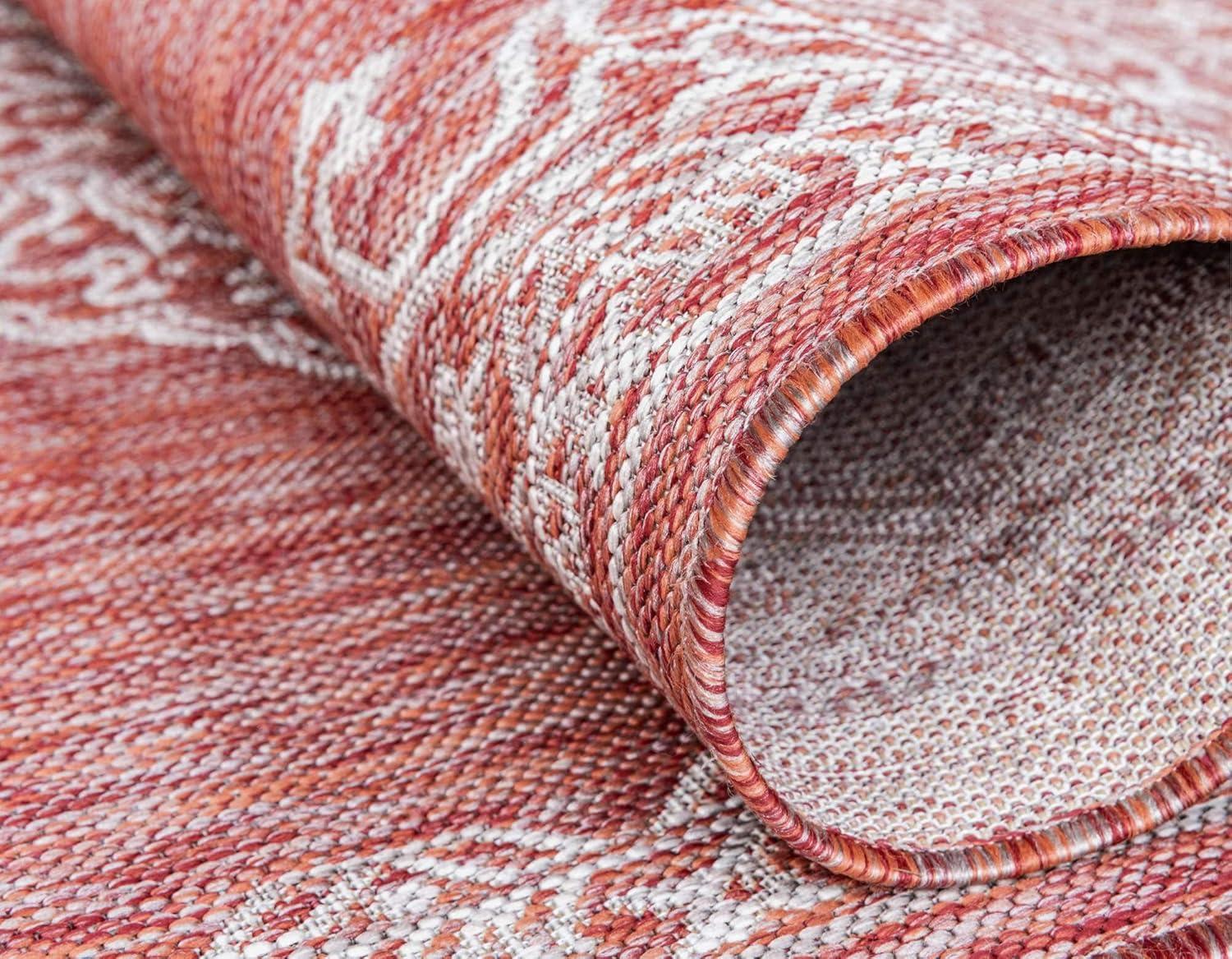 Rust Red Antique Outdoor 9 ft. x 12 ft. Area Rug