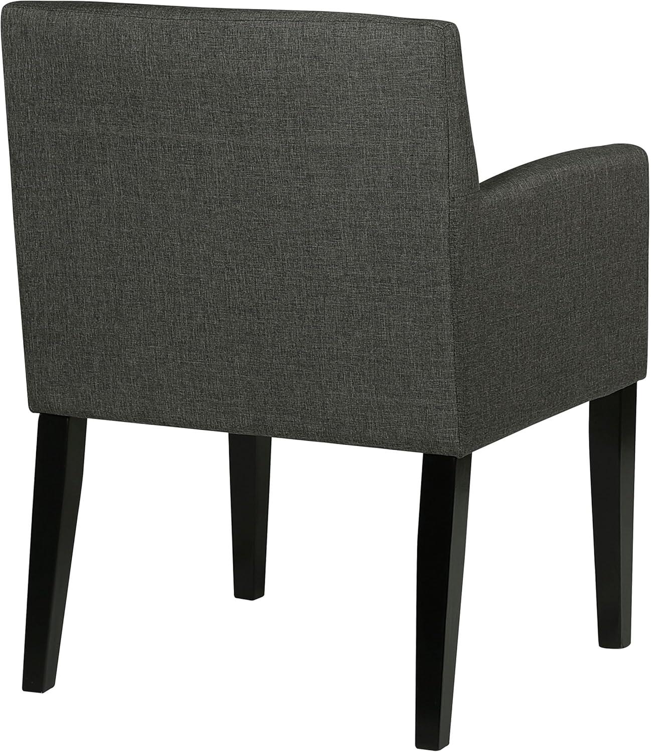 Catherine Upholstered Dining Arm Chair Charcoal Grey and Black (Set of 2)