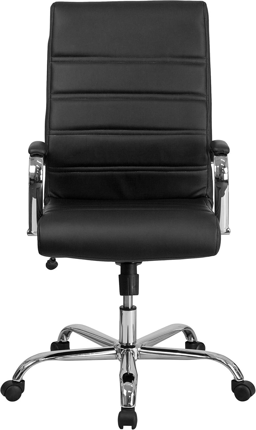 Flash Furniture High Back Executive Swivel Office Chair with Metal Frame and Arms