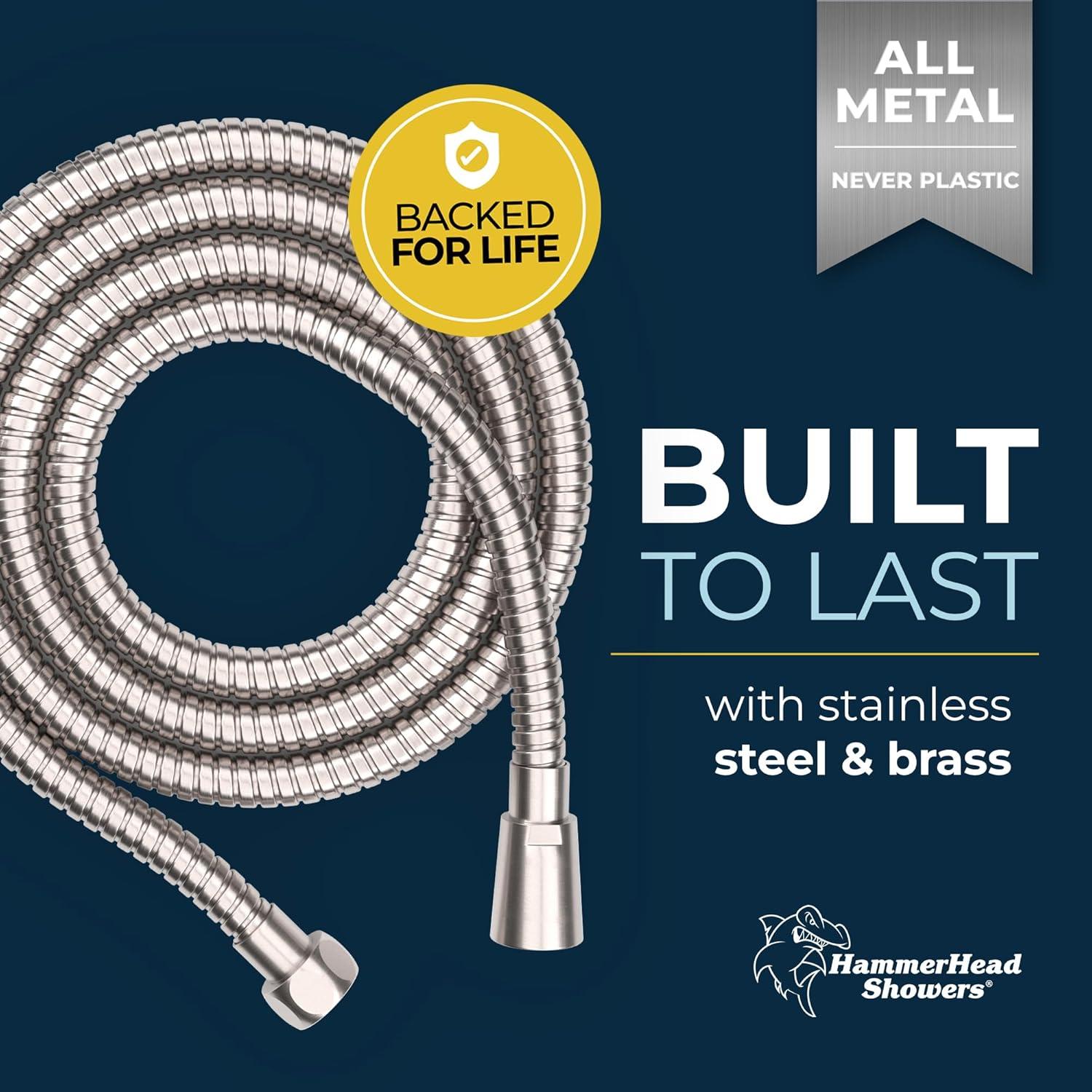HammerHead Showers® ALL METAL Shower Hose Attachment for Shower Head OIL RUBBED BRONZE – Shower Hose Extra Long - 72 Inch Shower Hose – Universal Shower Hose Replacement Part for Hand Held Shower Hose