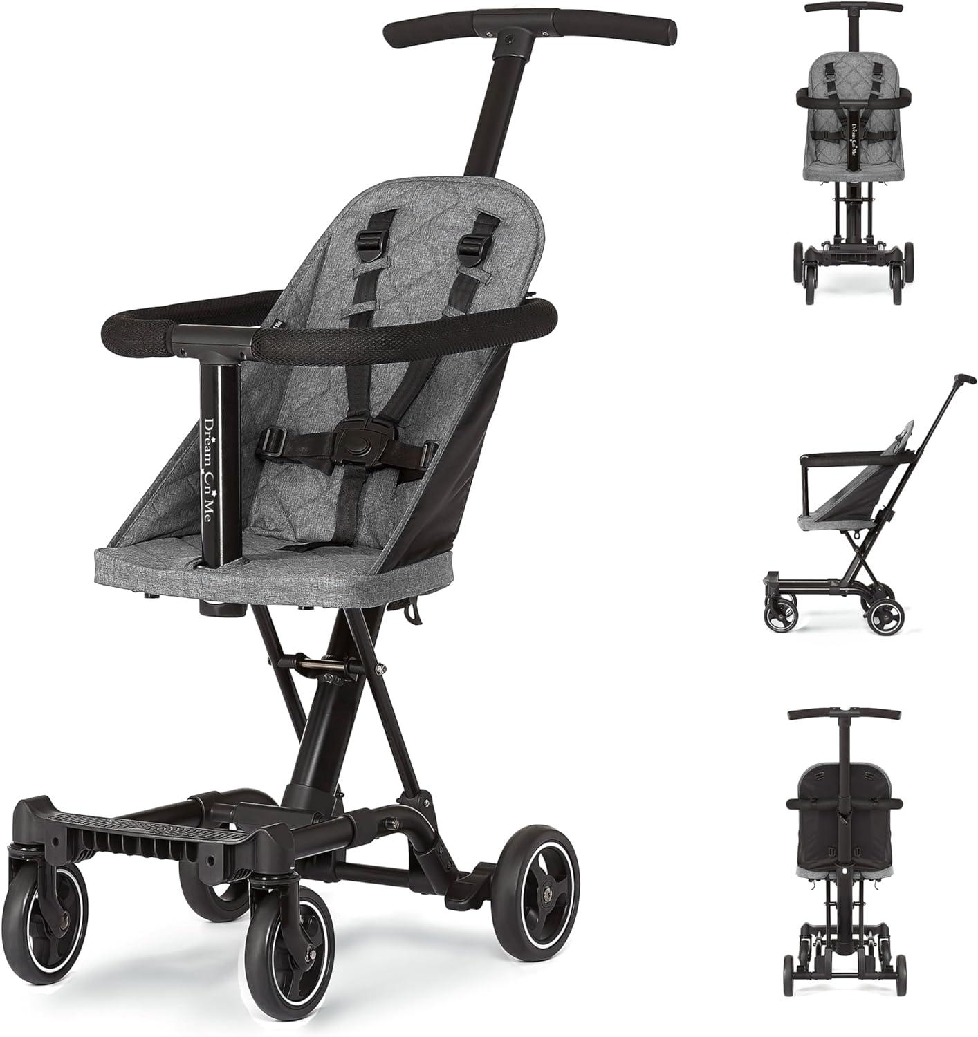 Dream On Me Coast Rider Travel Stroller Lightweight Stroller Compact Portable Vacation Friendly Stroller, Gray