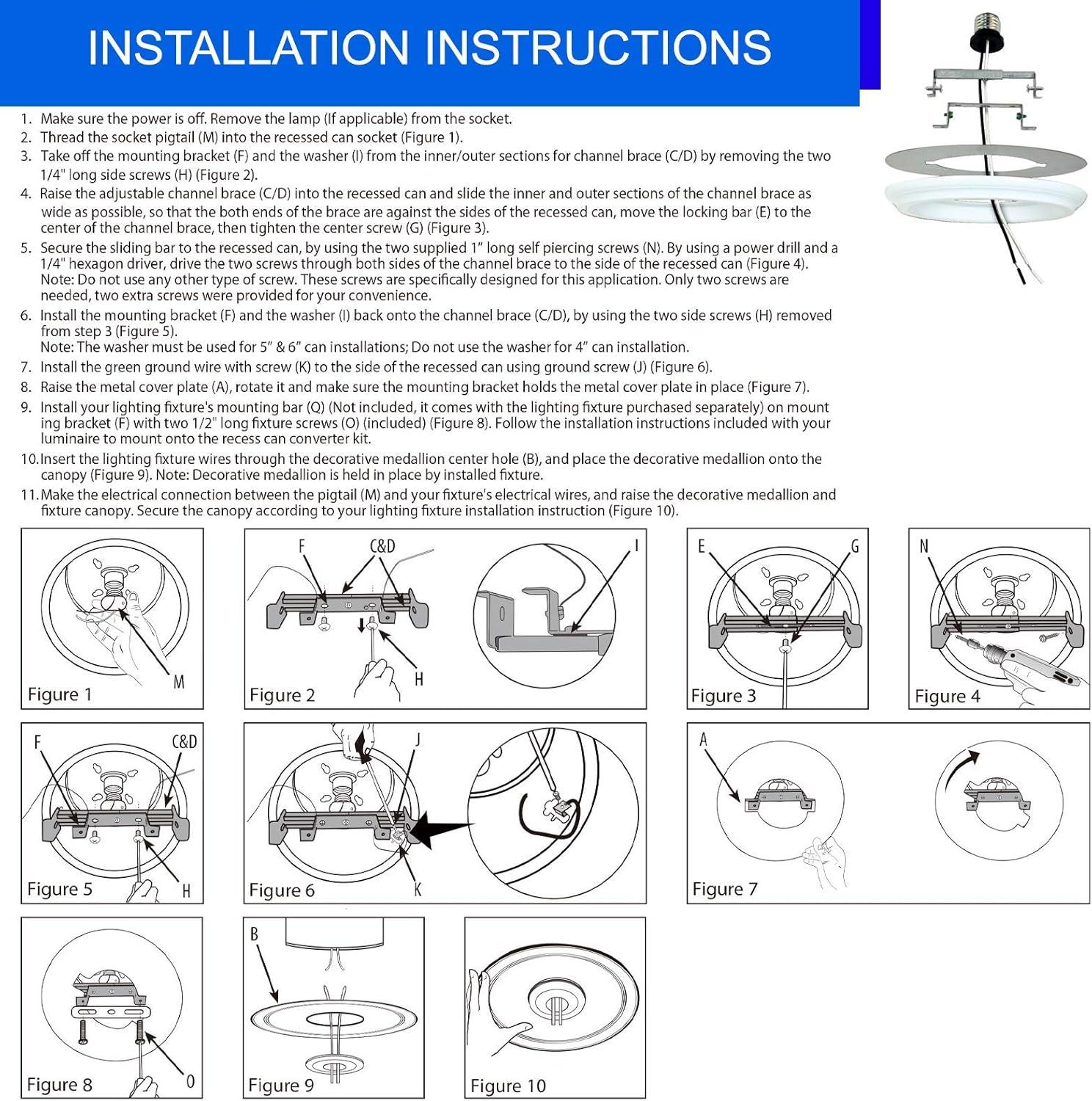 Recessed Can Light Conversion Kit to Pendant