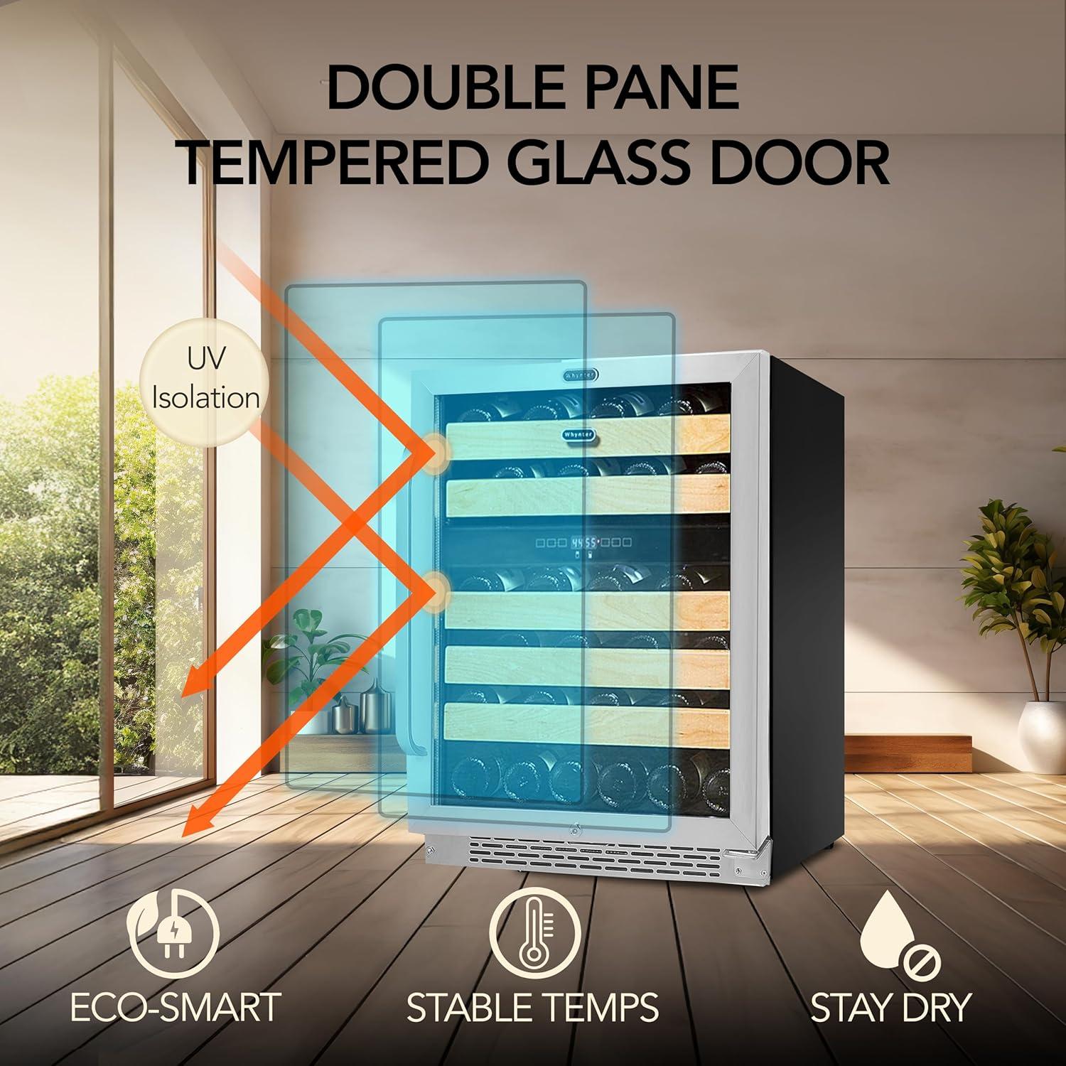 Whynter 46 Bottle Dual Zone Built-In Wine Cooler