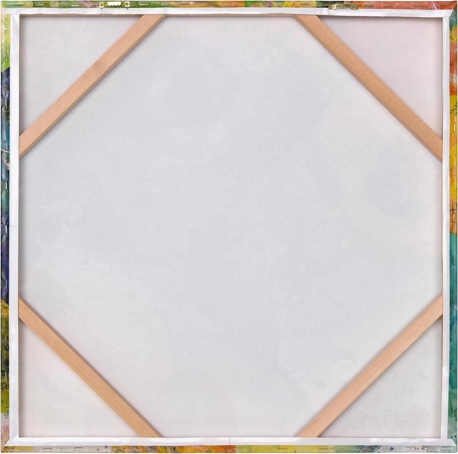 "Floral Radiance II" Crystallus Epoxy Coated Wrapped Glossy Canvas Wall Art with Heavy Acrylic Crystal Shards Embellishments