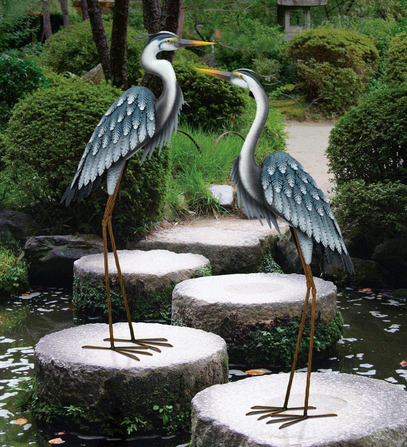 Blue Heron 41-Inch Outdoor Metal Sculpture