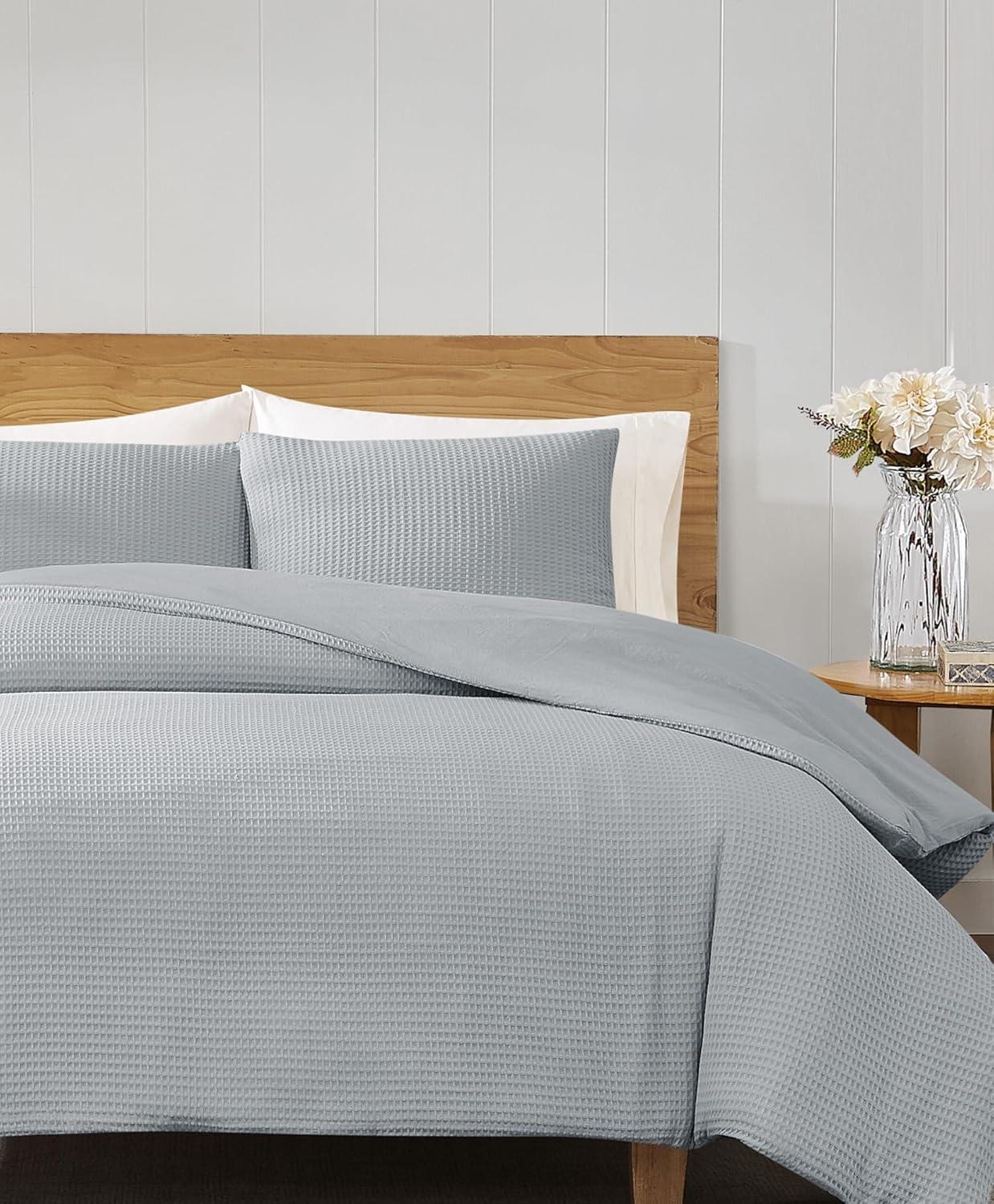Cannon 2pc Twin/Twin XL Heritage Cotton Waffle Comforter Set Gray