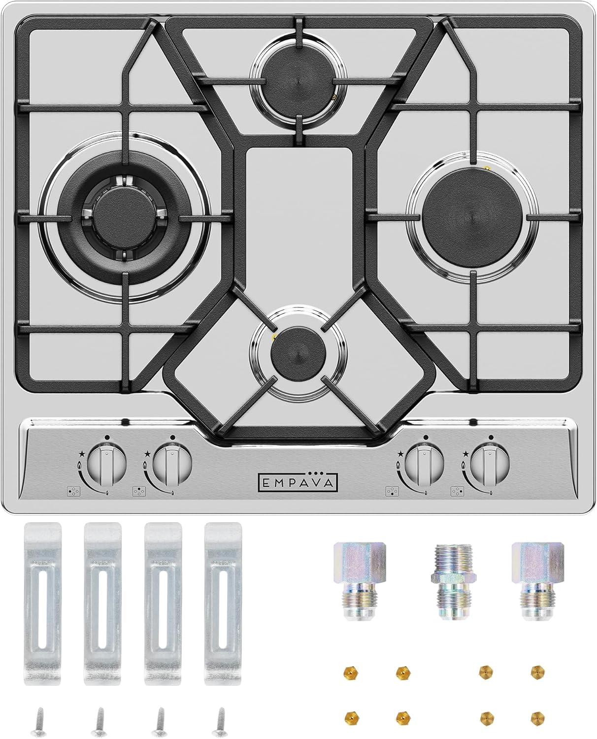 Empava 24" Stainless Steel 4-Burner Gas Cooktop