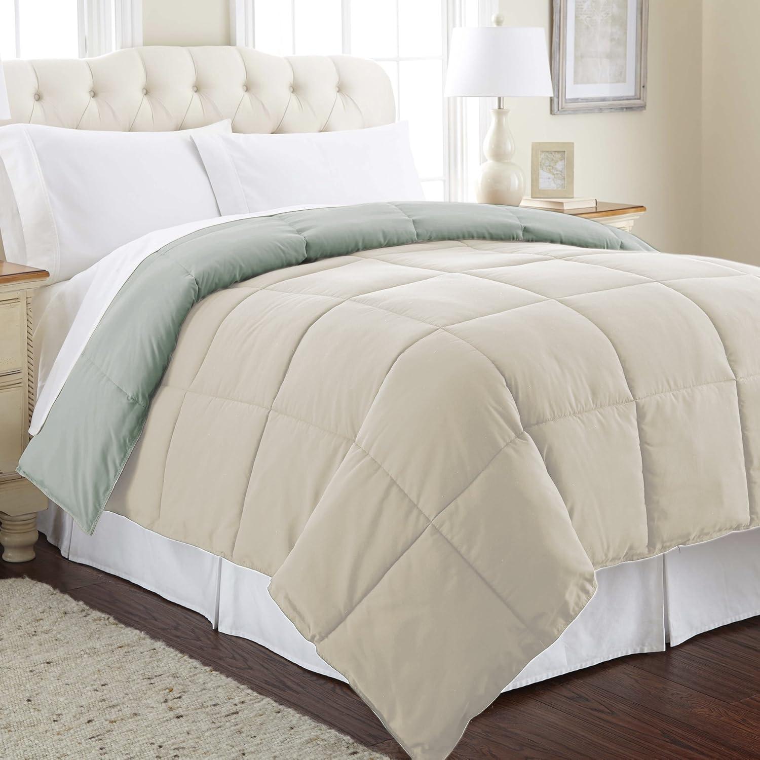 Modern Threads Sanctuary by PCT Down Alternative Microfiber Quilted Reversible Comforter & Duvet Insert - Soft, Comfortable Alternative to Goose Down - Bedding for All Seasons