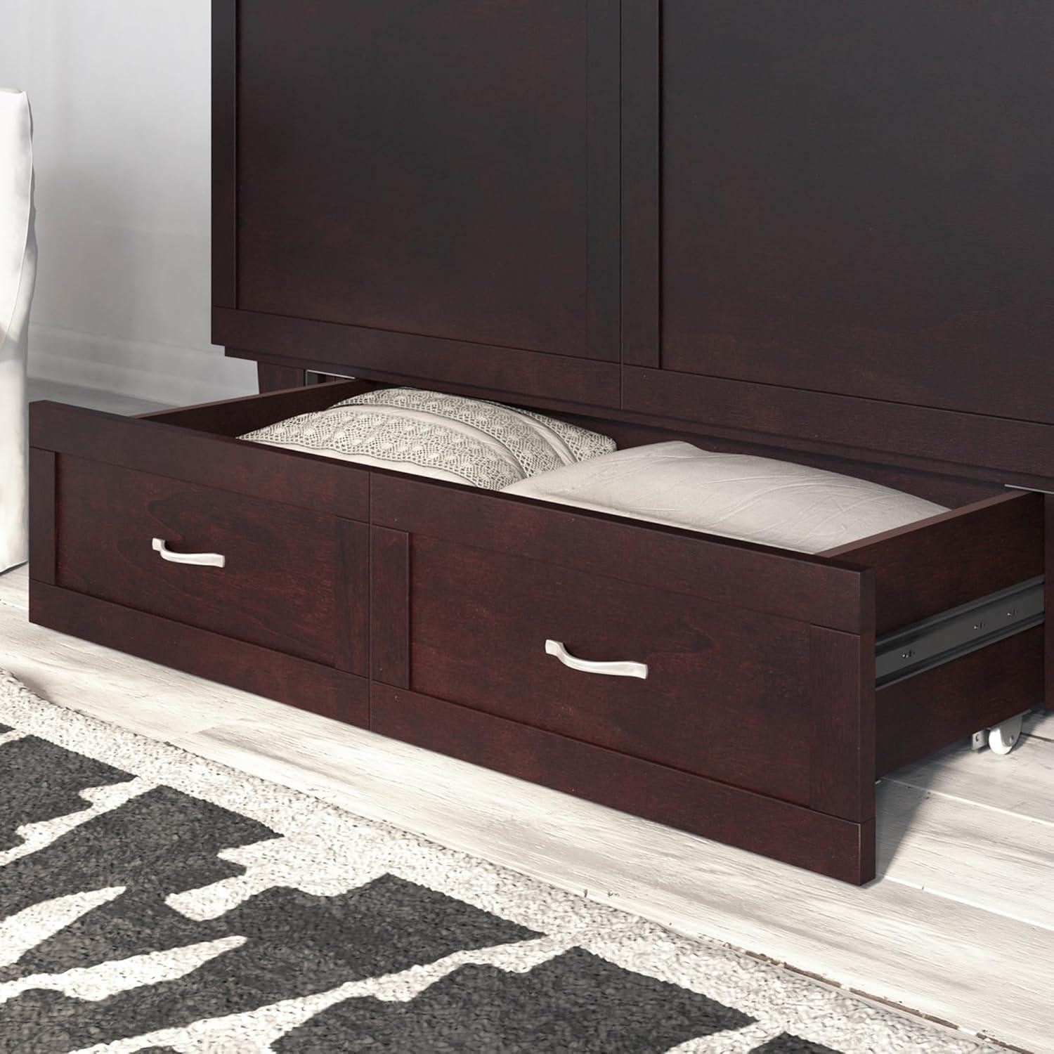 Queen Monroe Murphy Bed Chest with Memory Foam Mattress - AFI