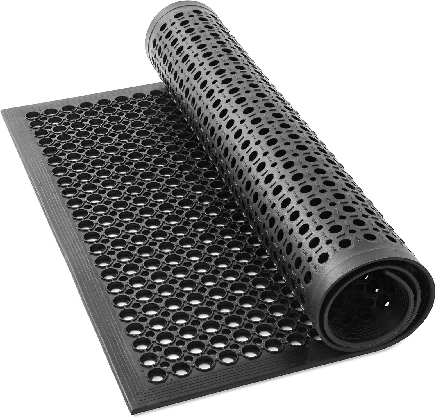 Anti-Fatigue Restaurant Floor Mat, Non-Slip Rubber Drainage Mat