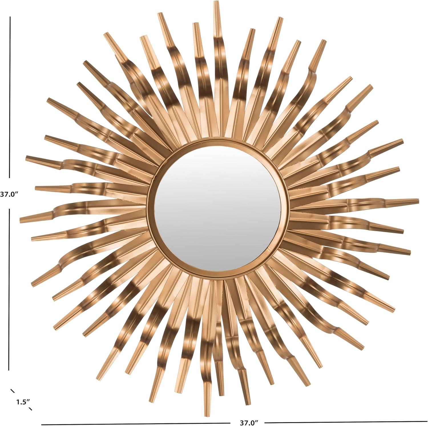 SAFAVIEH Round Metallic Sunburst Wall Mirror, Gold