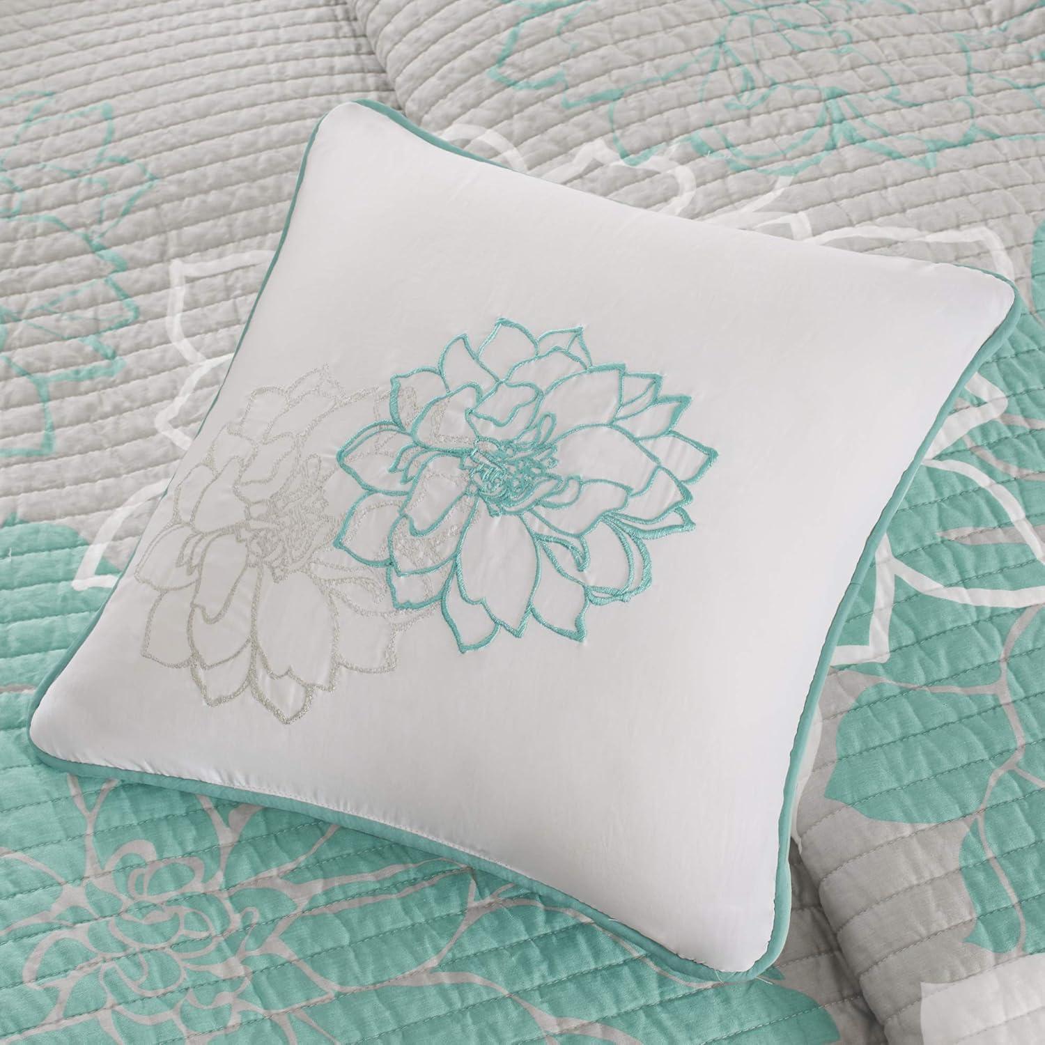 Madison Park Lola Floral 6 Piece Reversible Cotton Quilt Set