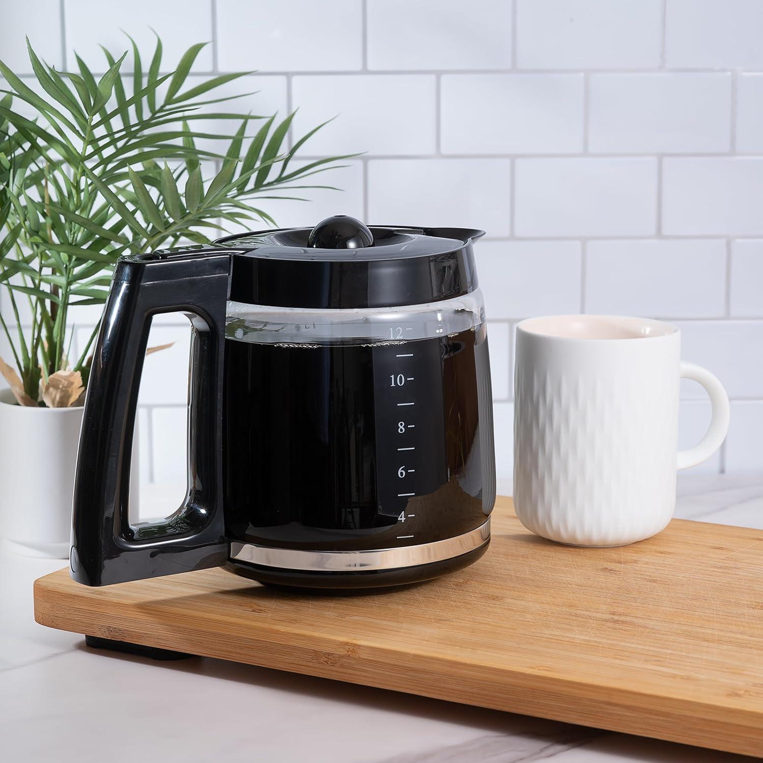 Stack man 12-Cup Replacement Glass Coffee Carafe For Cuisinart Coffee Maker Models DCC-1200, DCC-1100BK, DCC-2650, CHW-12, CHW-12P1, DGB-550BK, DGB-550BK1, DGB-625BC, DGB-700BC, And SS-12 | Part# DCC-1200PRC