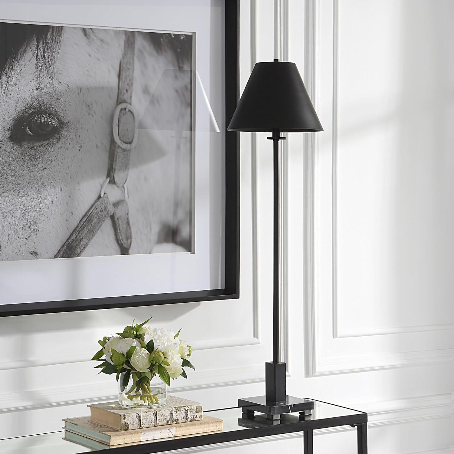 Uttermost Pilot 36 1/2" Satin Black Metal Buffet Table Lamp