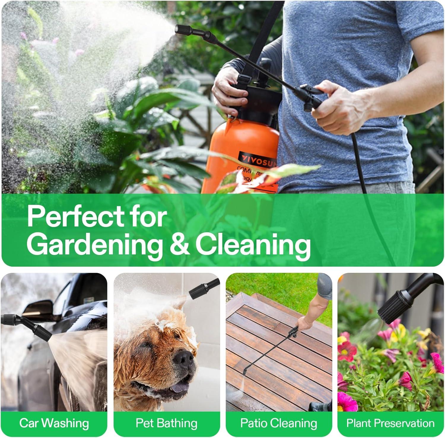 VIVOSUN 0.8 Gallon Pump Pressure Sprayer, Pressurized Lawn & Garden Water Spray Bottle with Adjustable Shoulder Strap, Pressure Relief Valve, for Plants, Car Detailing and Cleaning