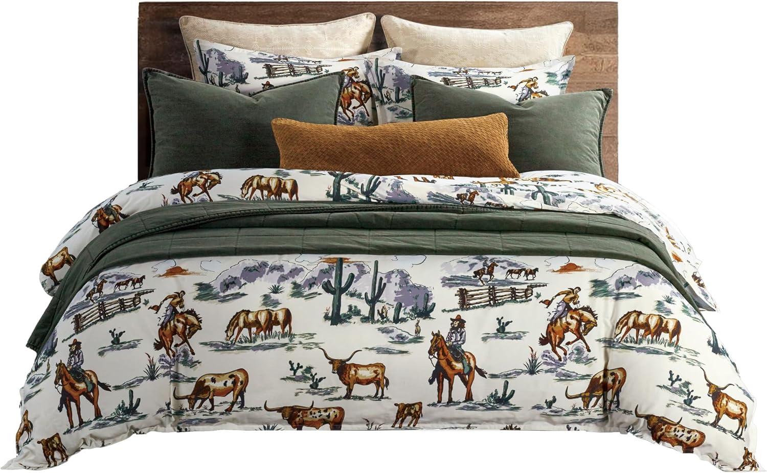 Paseo Road by HiEnd Accents Ranch Life Duffle Bag Animal Print Cotton Western Rustic Duvet Cover Set