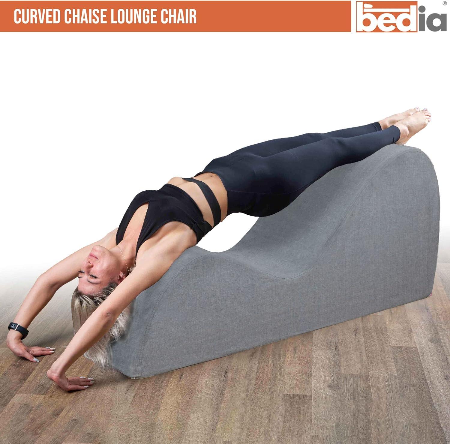 Black Microvelvet Armless Chaise Lounger with Polyurethane Foam