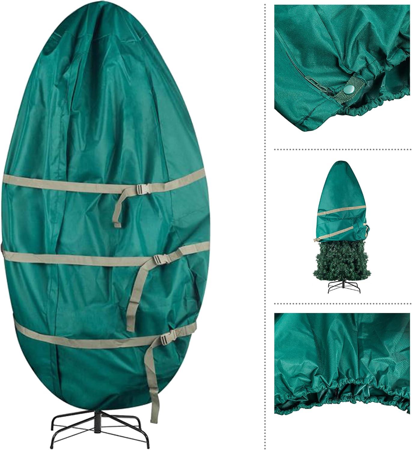 Tiny Tim Totes Upright Canvas Christmas Tree Storage Bag for 7.5-Foot Trees, Green