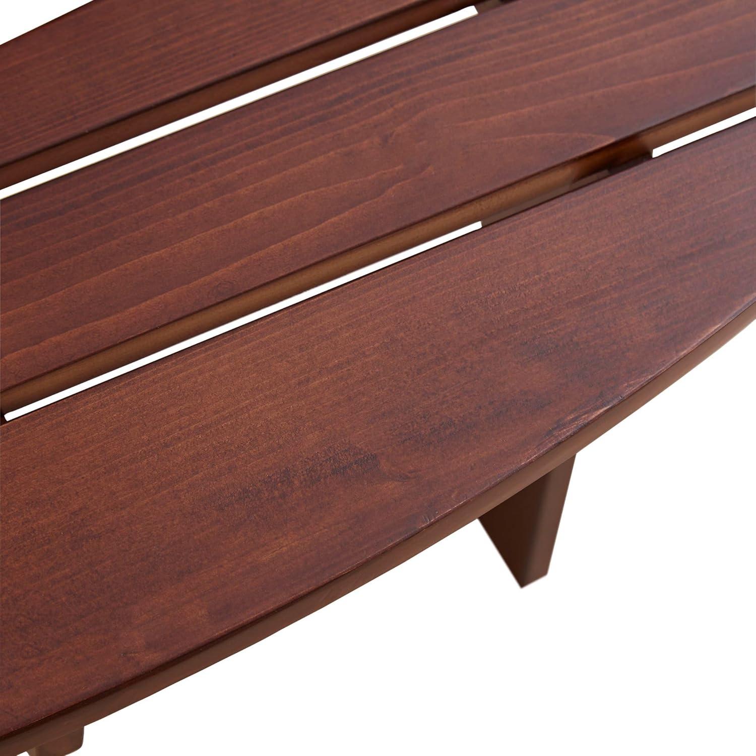 6 Person Wood Picnic Table, Outdoor Round Picnic Table with 3 Built-in Benches, Umbrella Hole, Outside Table and Bench Set for Patio, Backyard, 500lbs Capacity Per Bench (Brown)