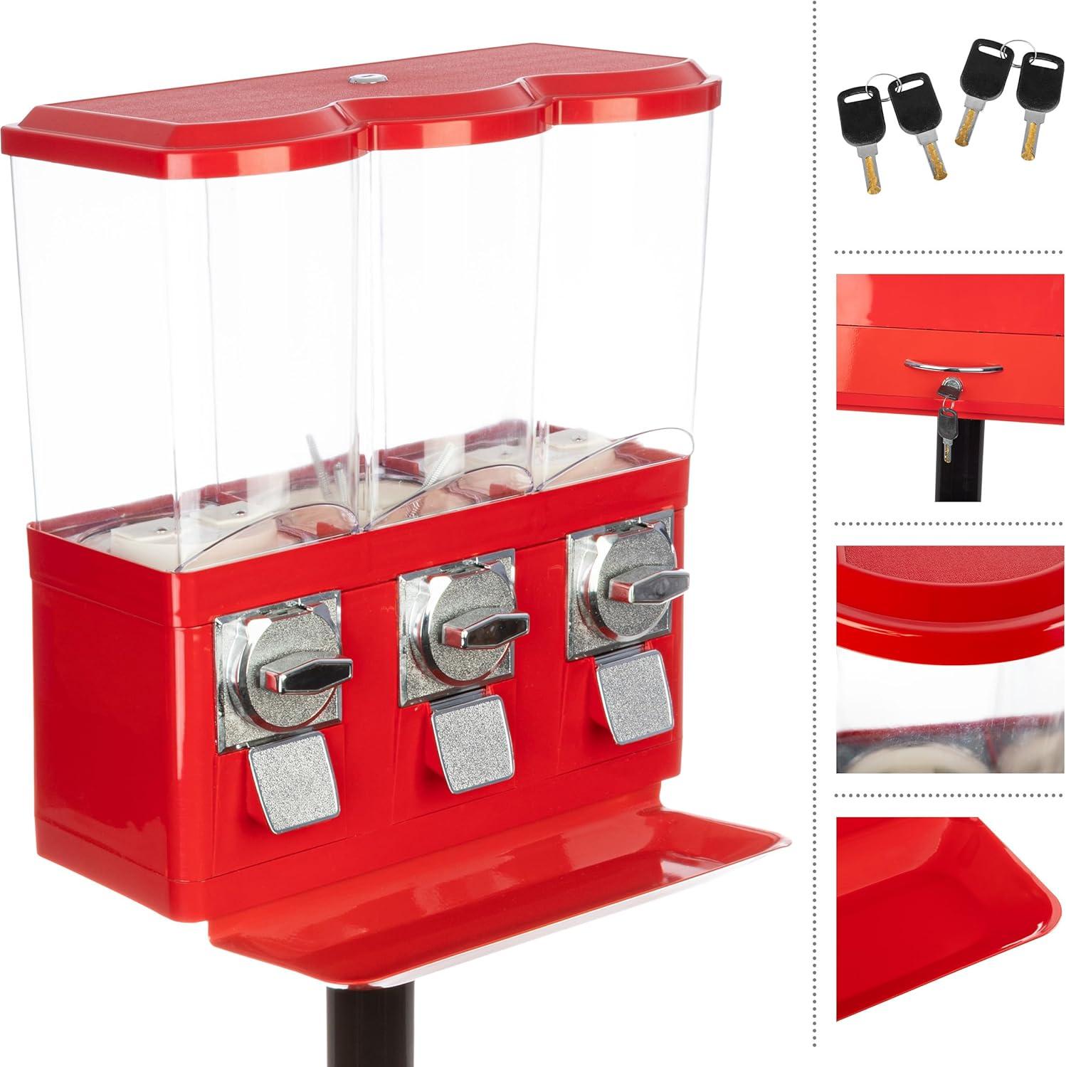 Great Northern Popcorn Great Northern Popcorn Triple Gumball Machine with Stand Red