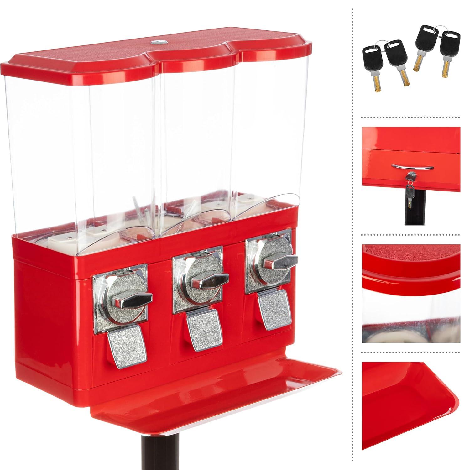 Great Northern Popcorn Great Northern Popcorn Triple Gumball Machine with Stand Red