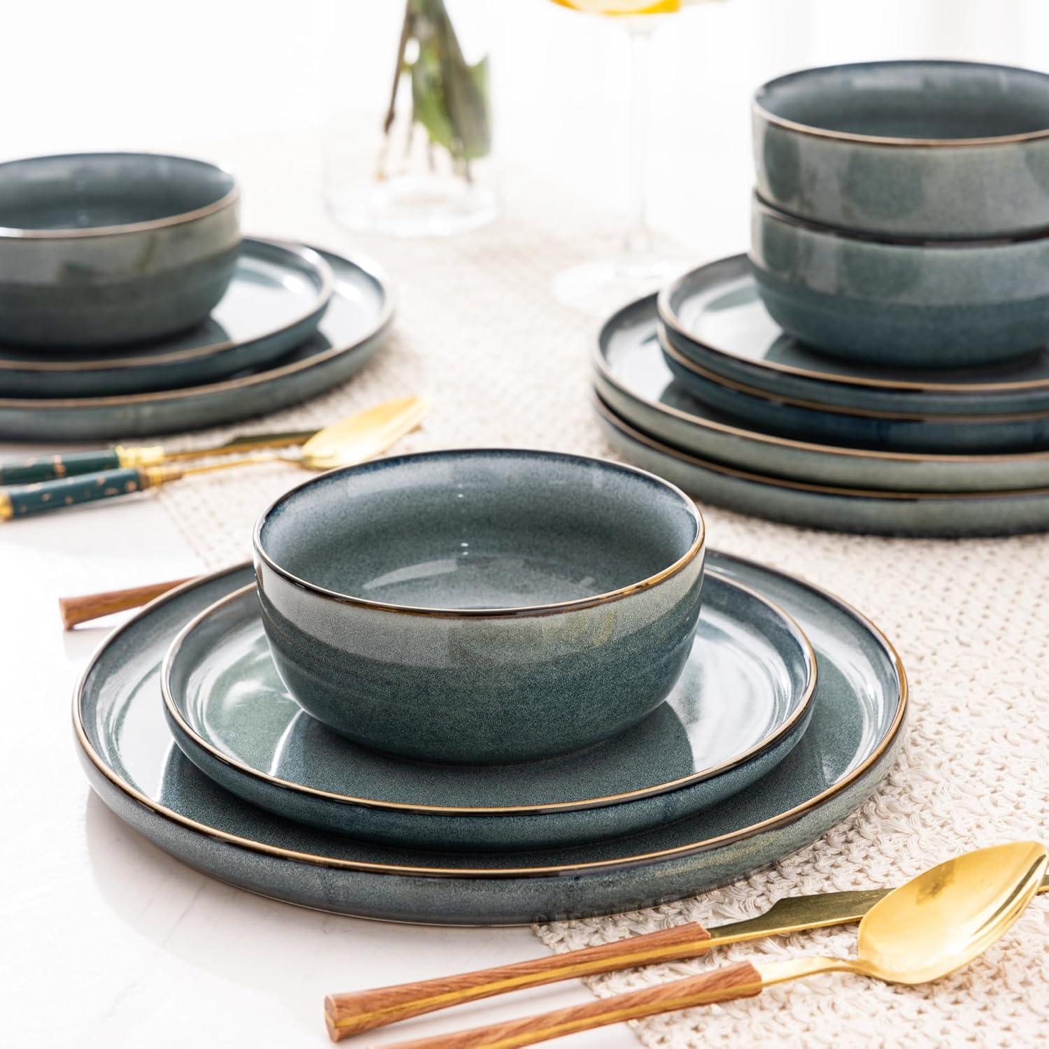 Latris 12 Piece Stoneware Dinnerware Set - Service for 4