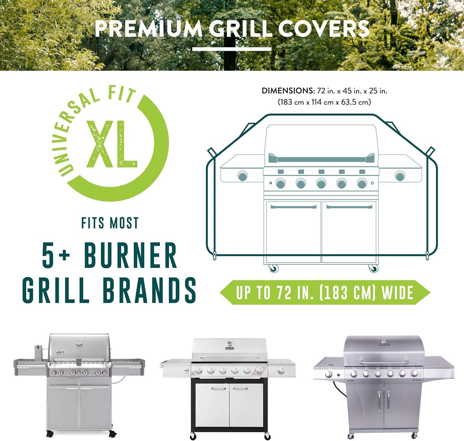 Patio Companion Premium, 72″ BBQ Grill Cover, 10 Year Warranty, Heavy-Grade UV Blocking Material, Waterproof and Weather Resistant, Gas Grill Cover