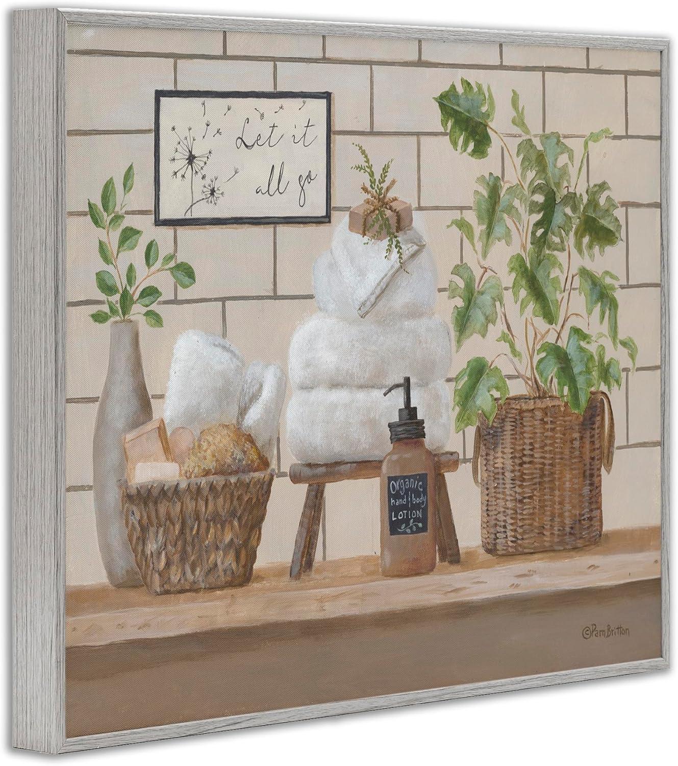 " Comforting Bathroom Spa Still Life " by Pam Britton Painting Print