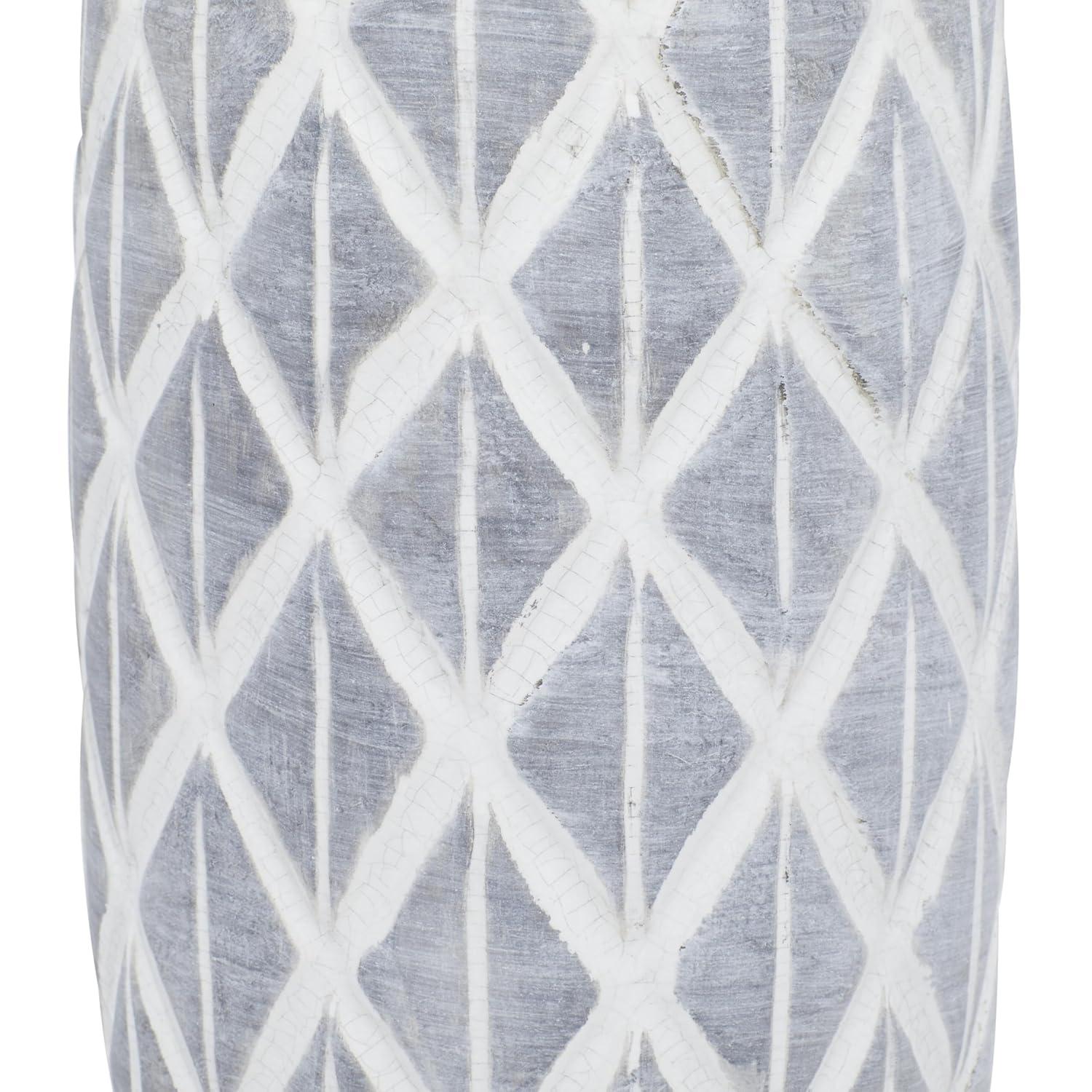 DecMode Jarrón de Cerámica Gris de 14"
