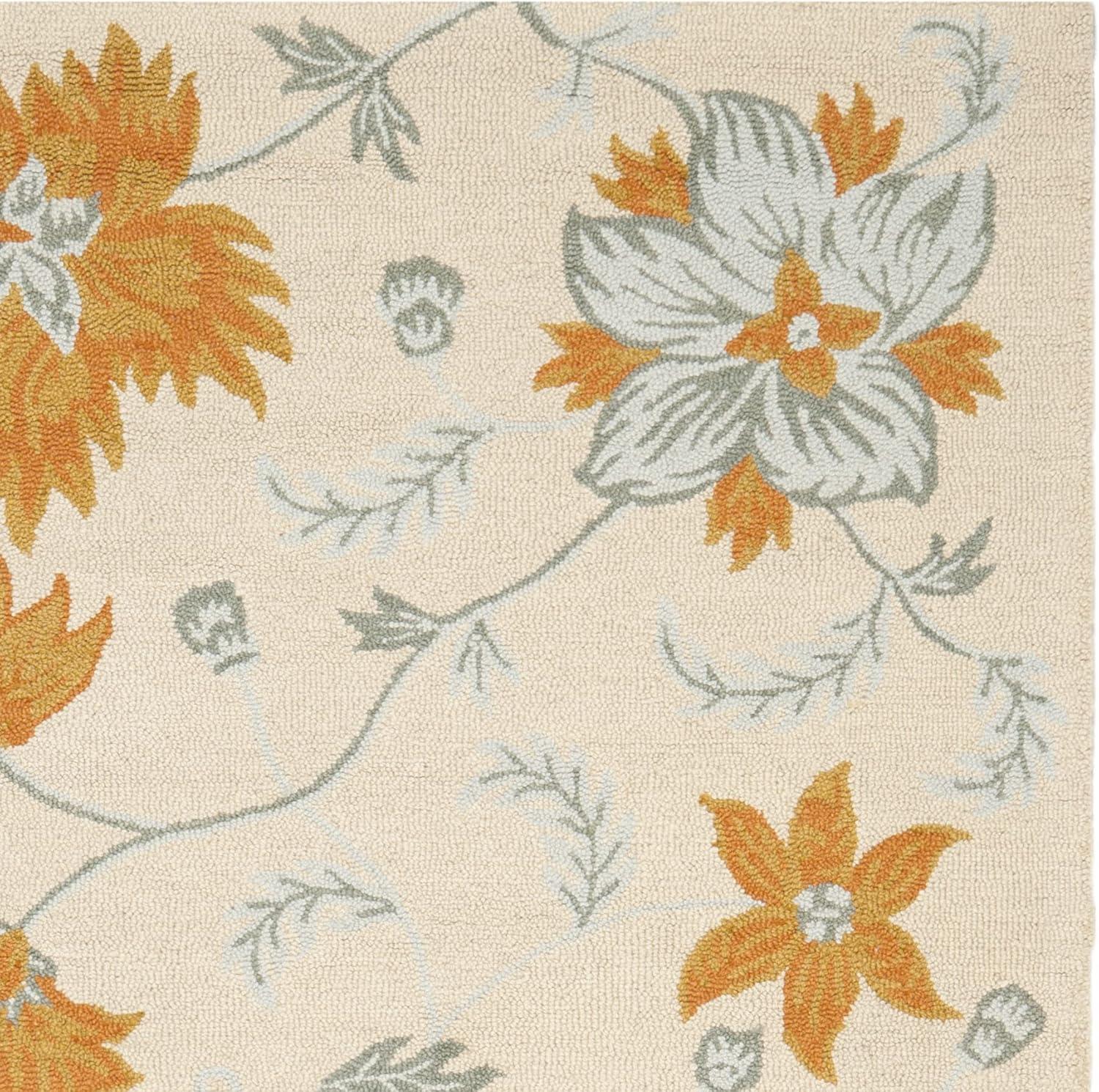 SAFAVIEH Blossom Rana Floral Flowers Wool Runner Rug, Ivory/Multi, 2'3" x 8'