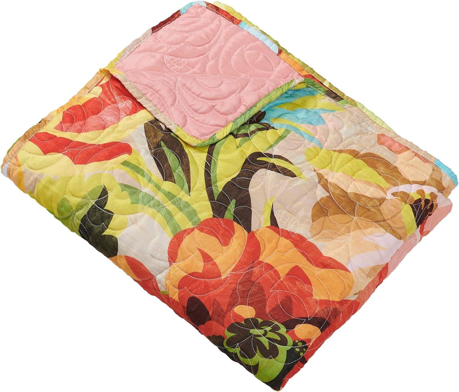 Senna Floral Boho 50x60-inch Reversible Quilted Throw