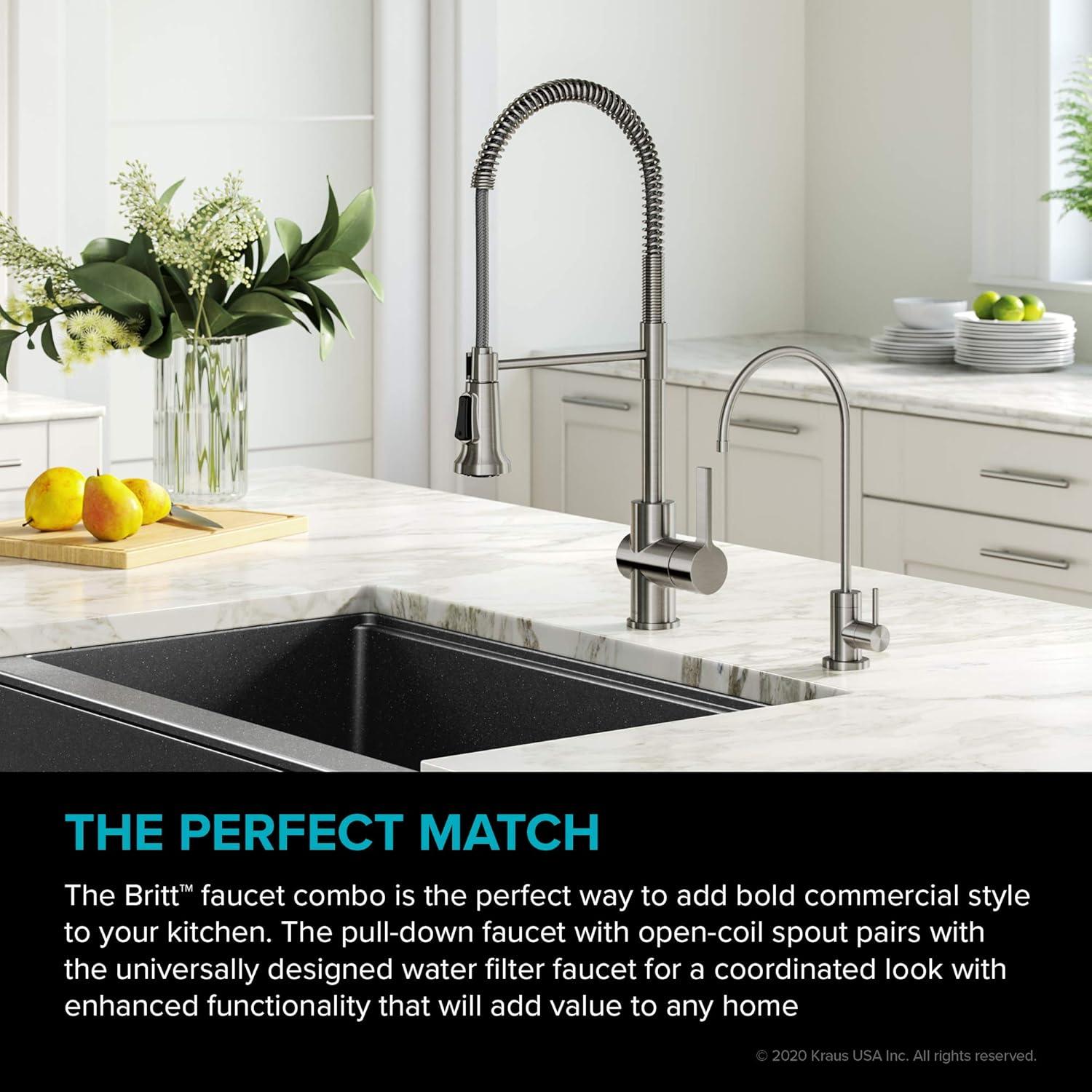 KRAUS Britt Single Handle Commercial Style Kitchen Faucet