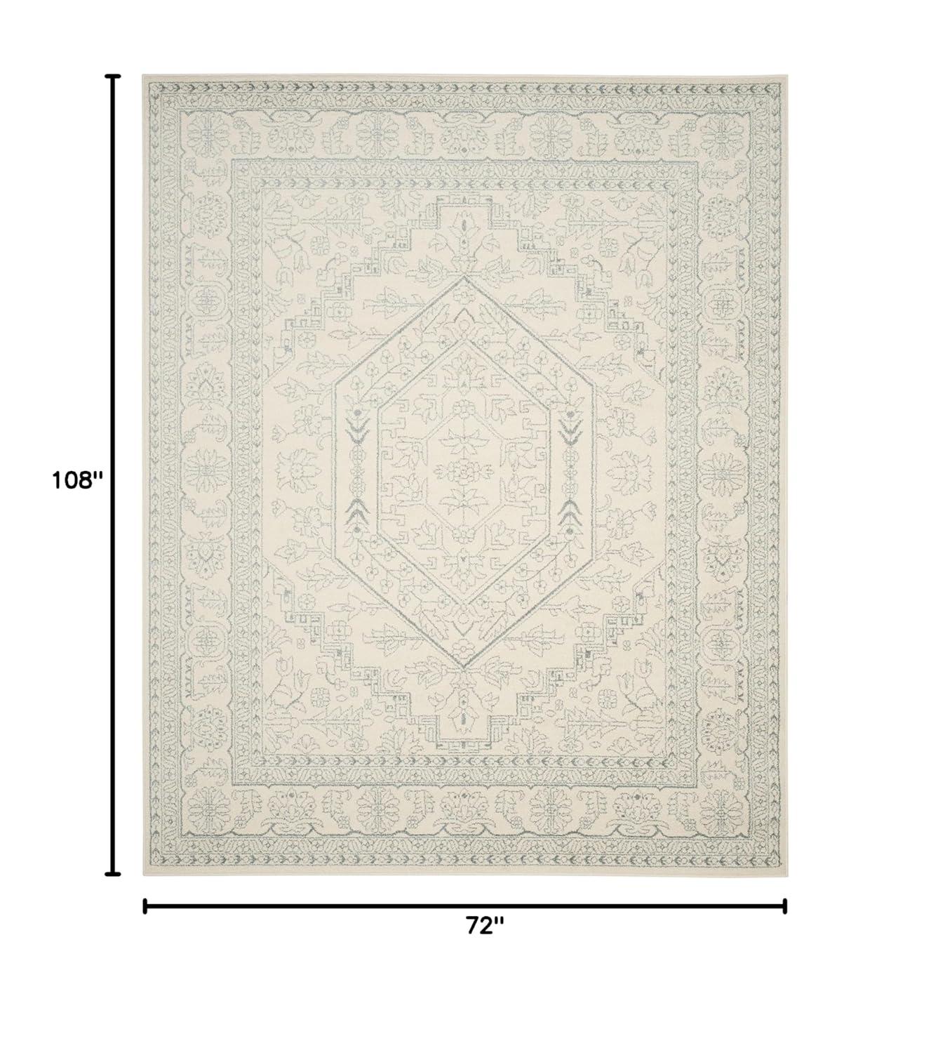 Adirondack ADR108 Power Loomed Area Rug - Ivory/Slate - 6'x9' - Safavieh.