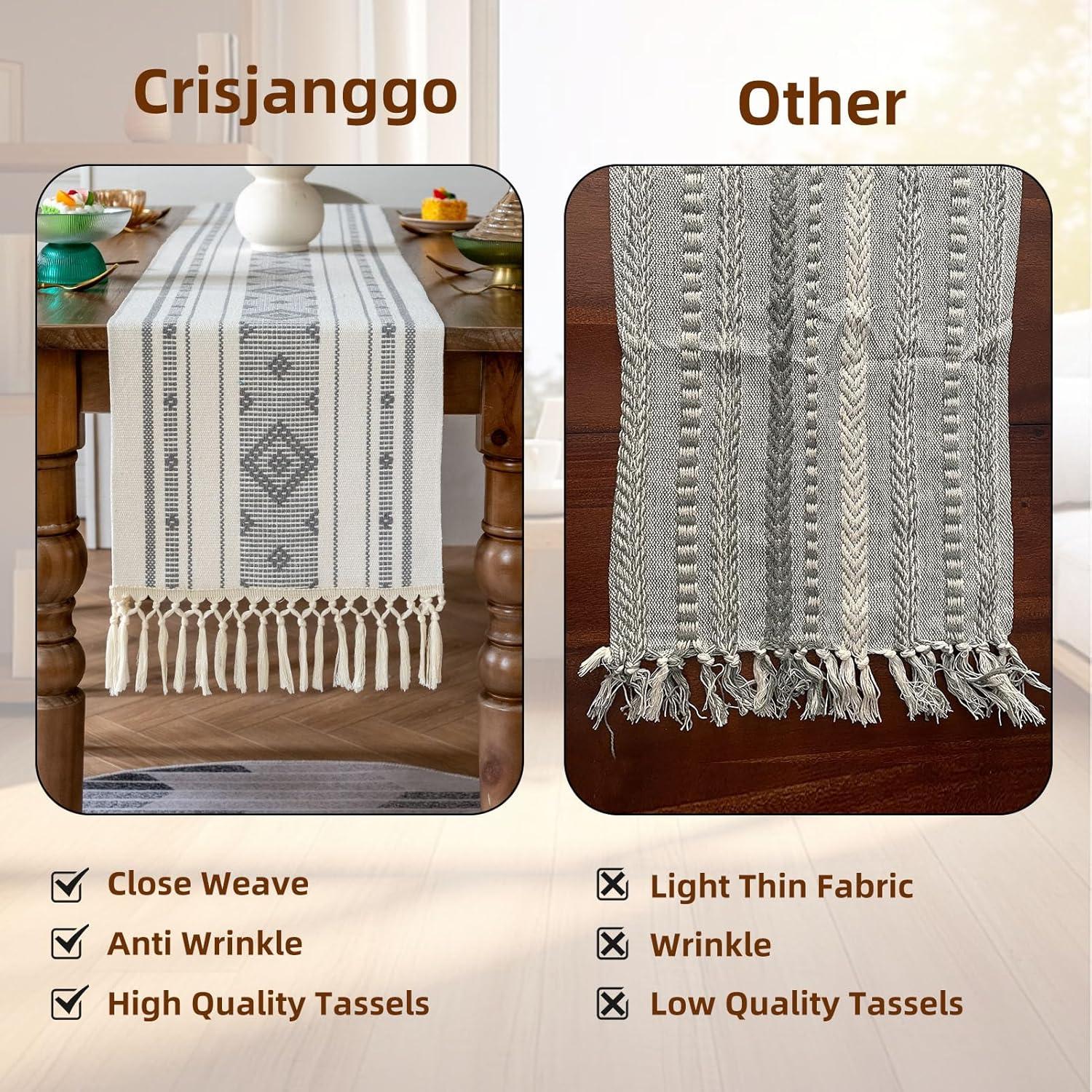 Boho Cotton Woven Table Runner With Tassels