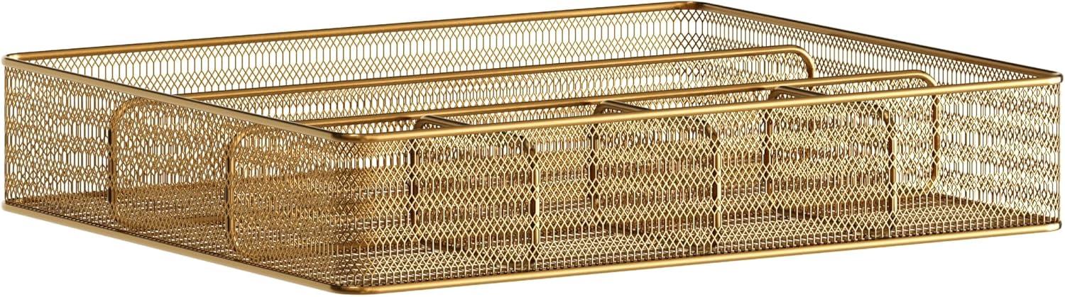 Thomas Martha Stewart Mesh Metal 6 Compartment Large Desk Drawer Organizer