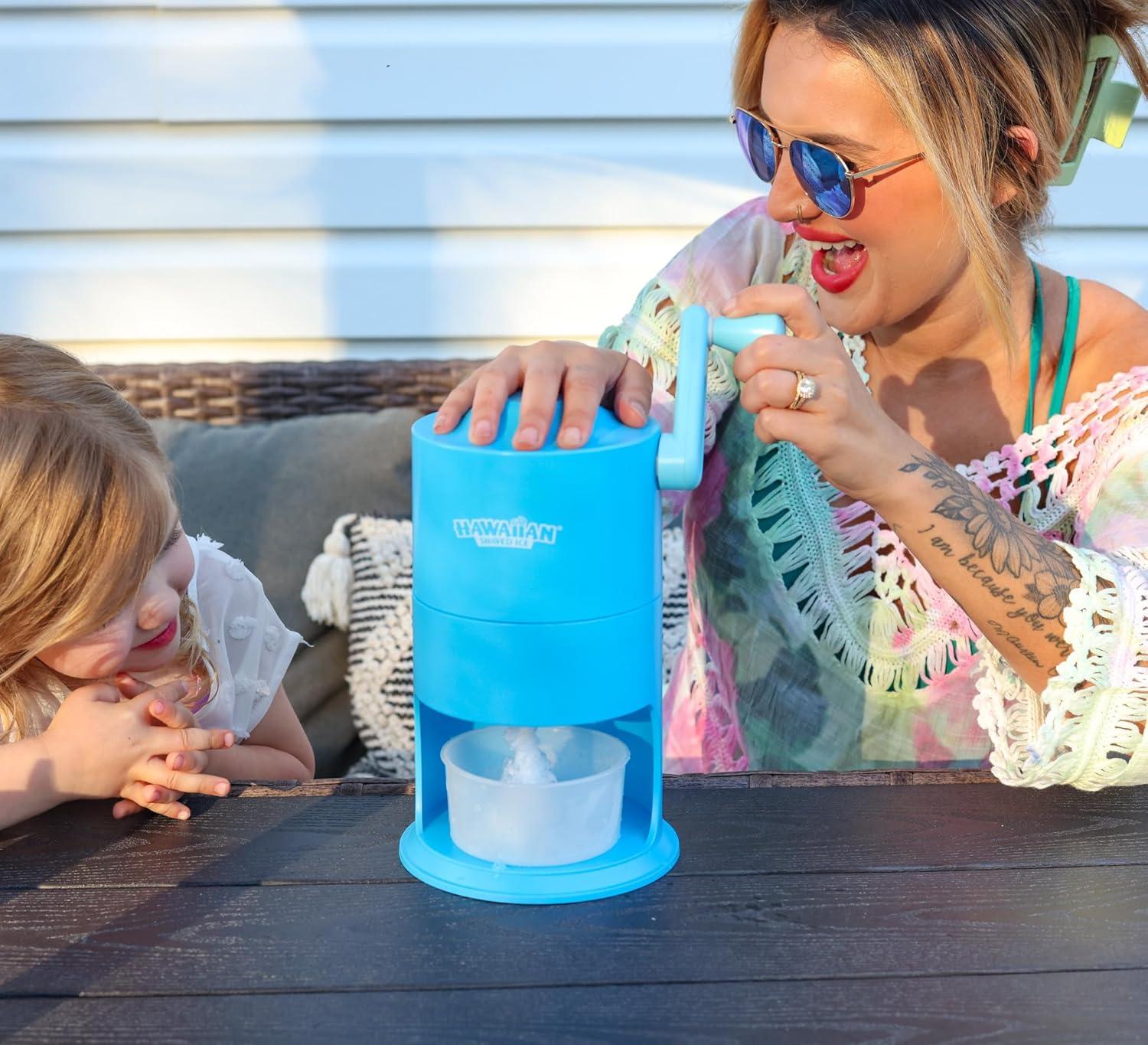 Hawaiian Shaved Ice Mini Snow Cone Machine - Portable Countertop Ice Shaver
