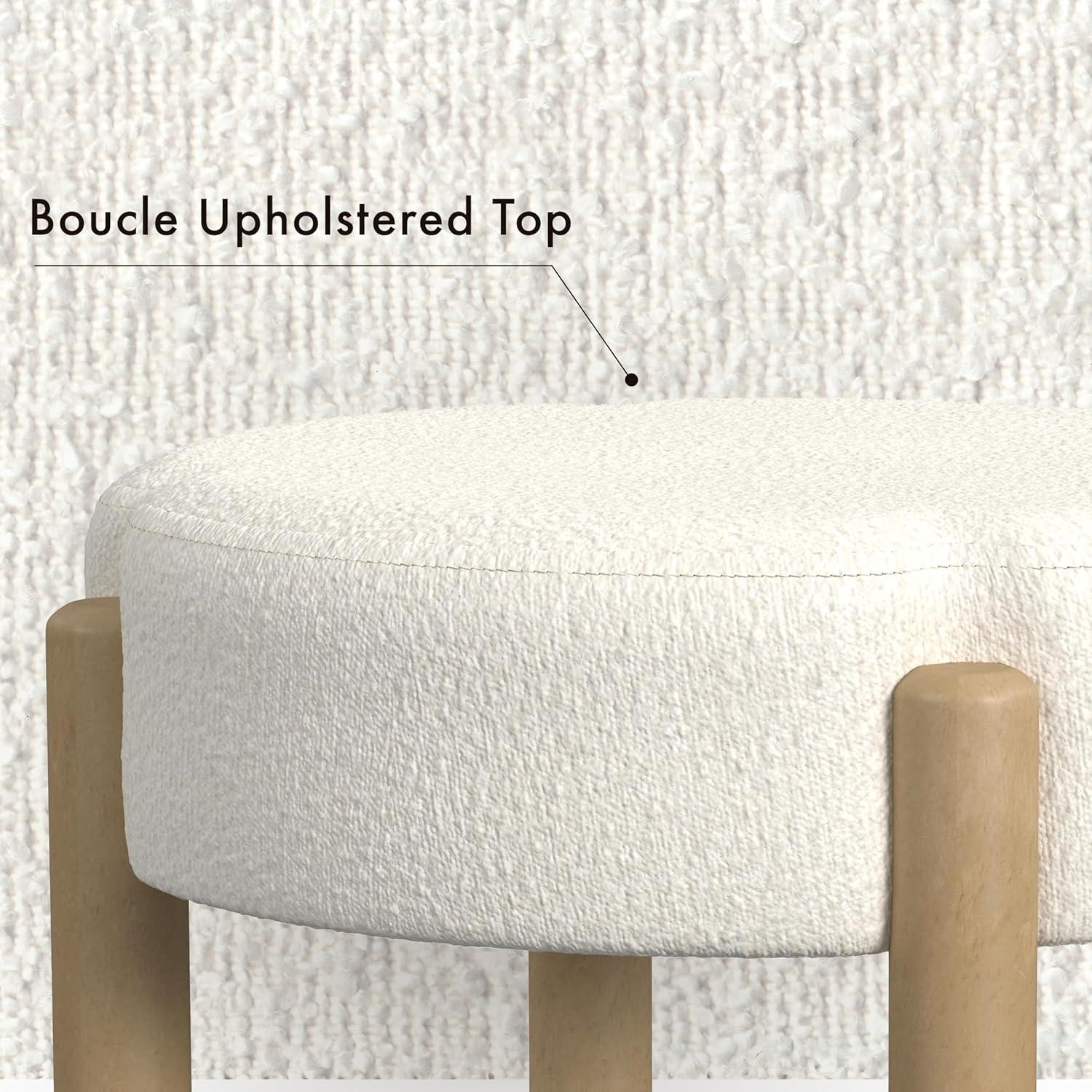 Luna Boucle Ottoman - HomePop