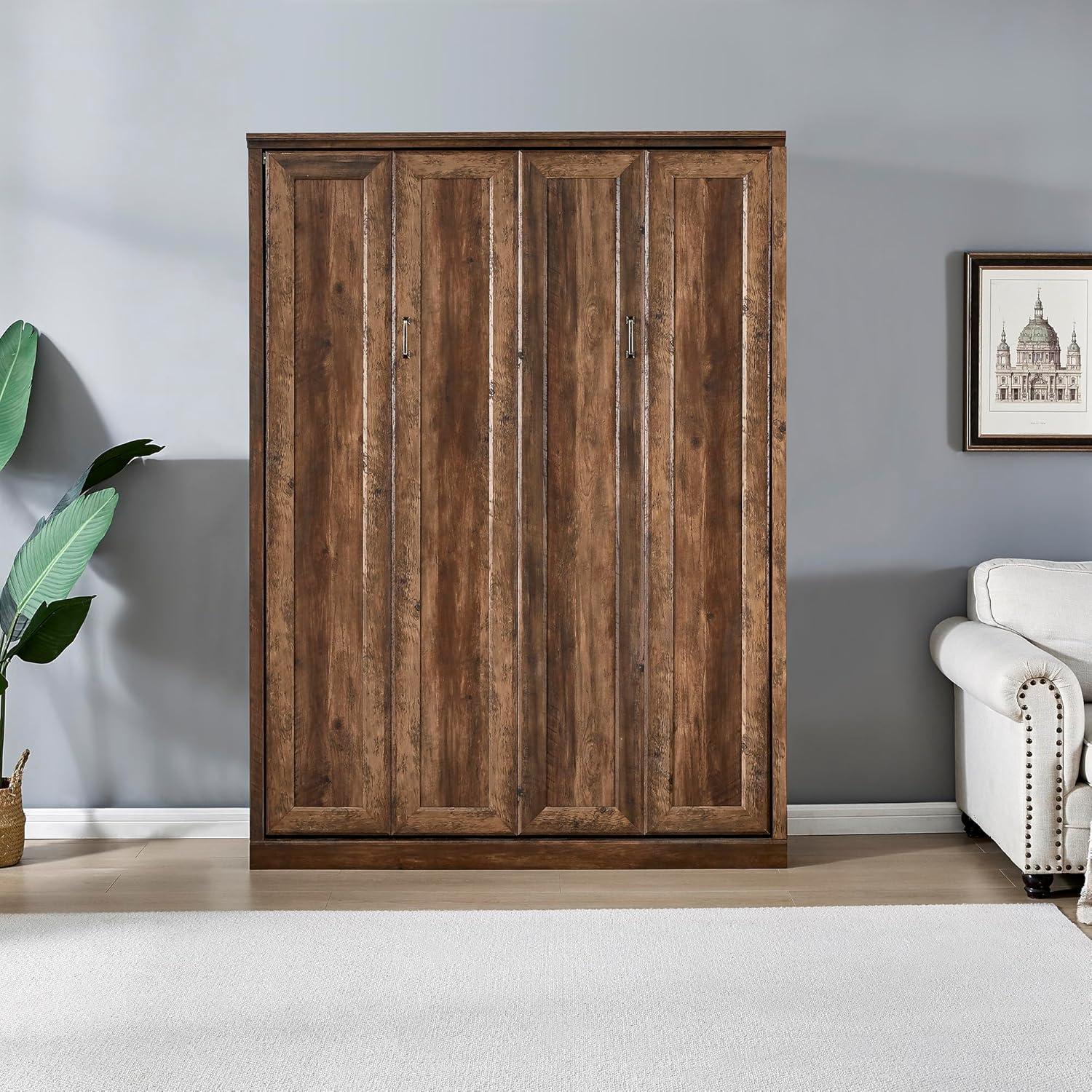 GROUPES Half Self-Close And Open Murphy Bed Cabinet Space-Saving Bed  Perfect For Guest Room, For Bed Room, Guest Room, Home Office