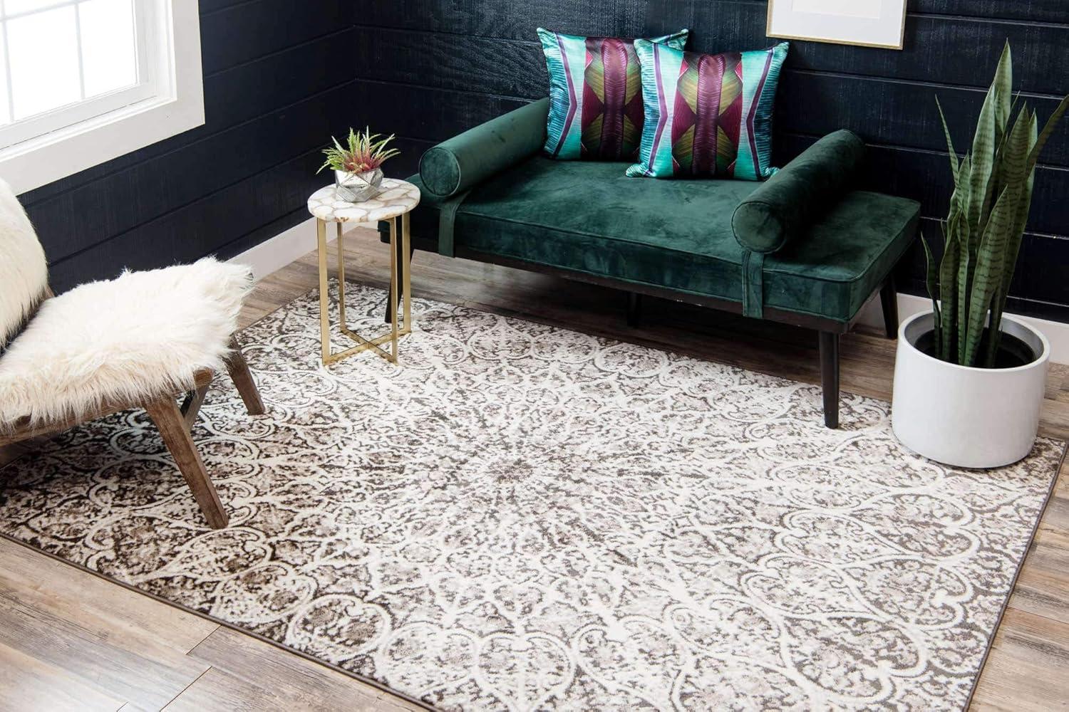 Unique Loom 4' 0 x 6' 0 Sofia Grace Brown Area Rug