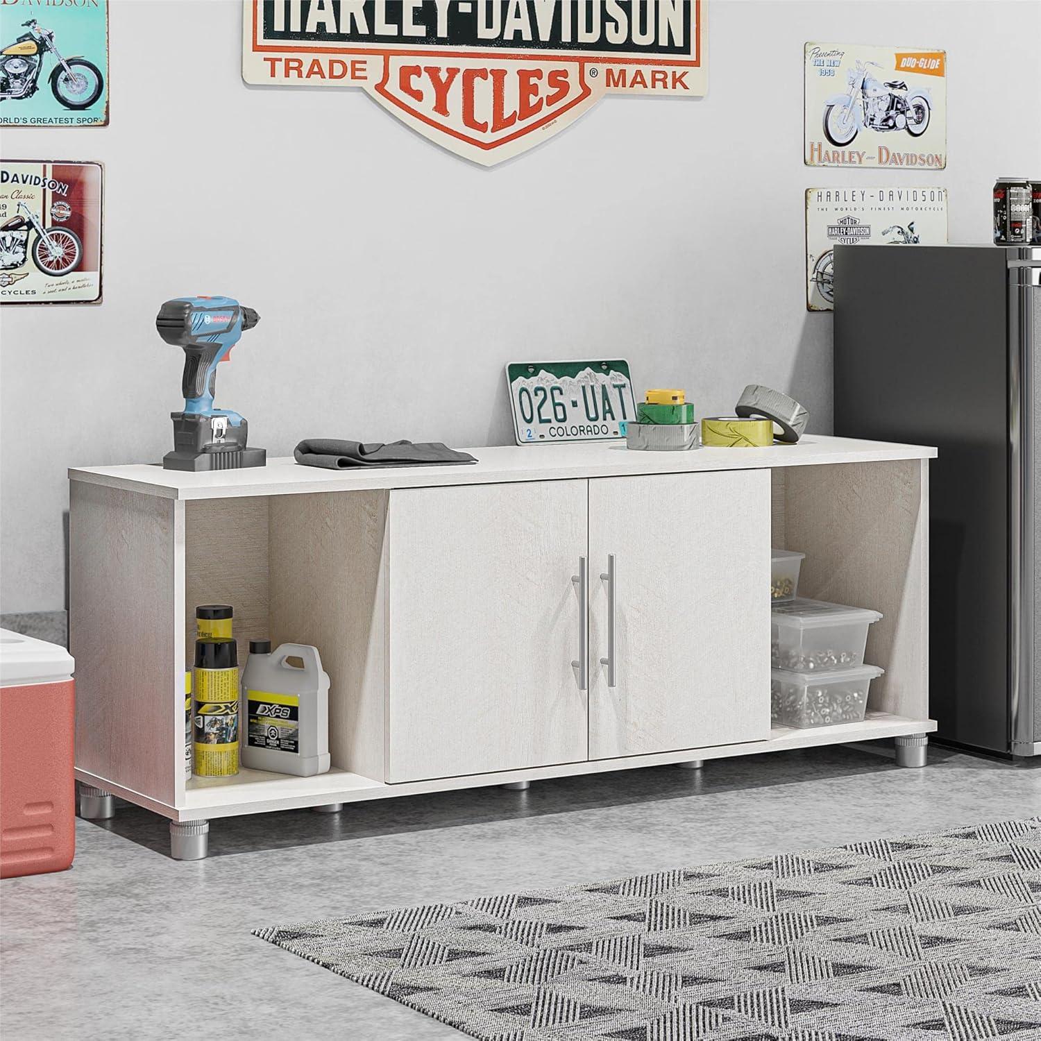 SystemBuild Evolution Camberly Shoe Storage Bench, Ivory Oak