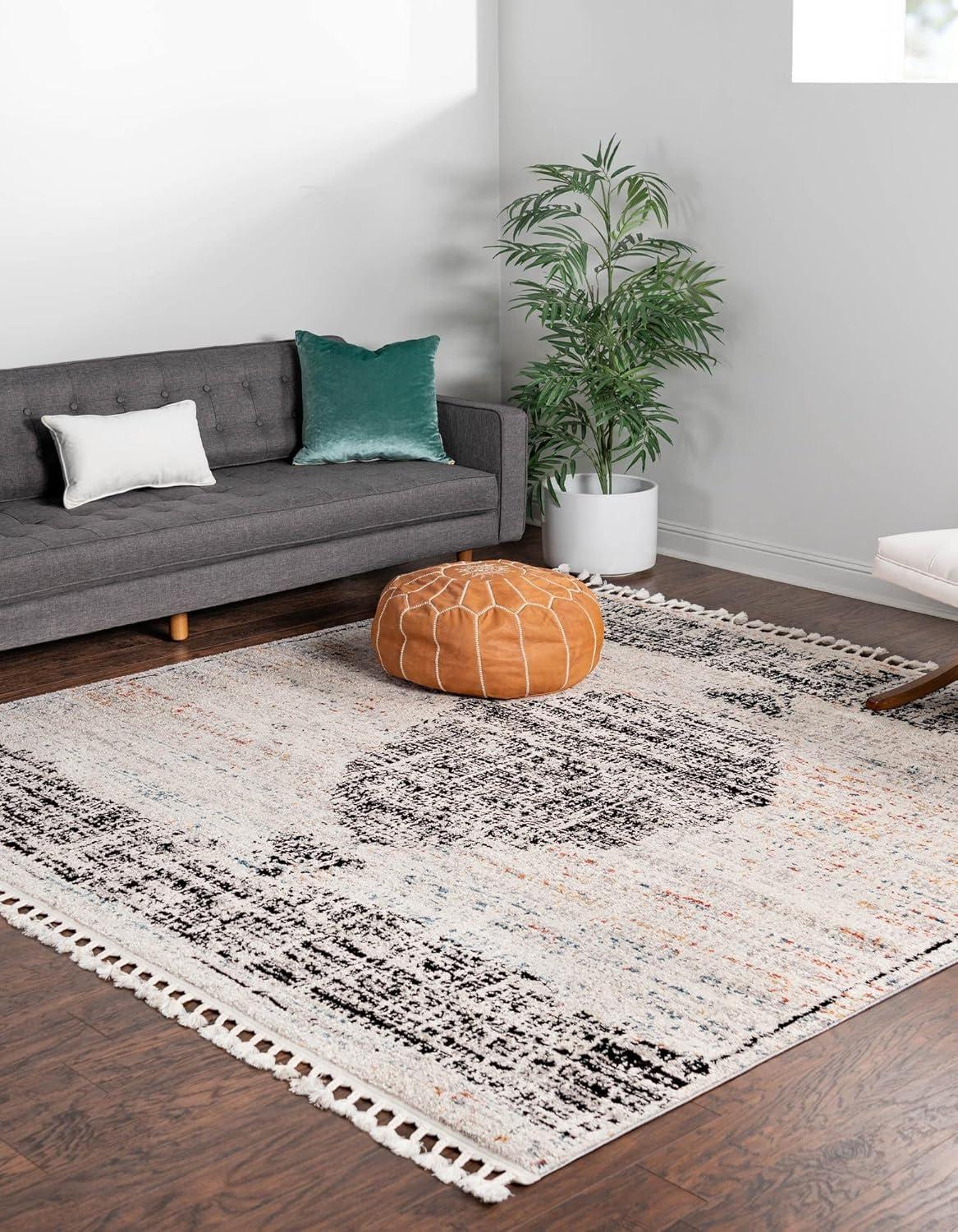 Unique Loom Aramis Collection Area Rug - Selif (12' Square Ivory/Cream)