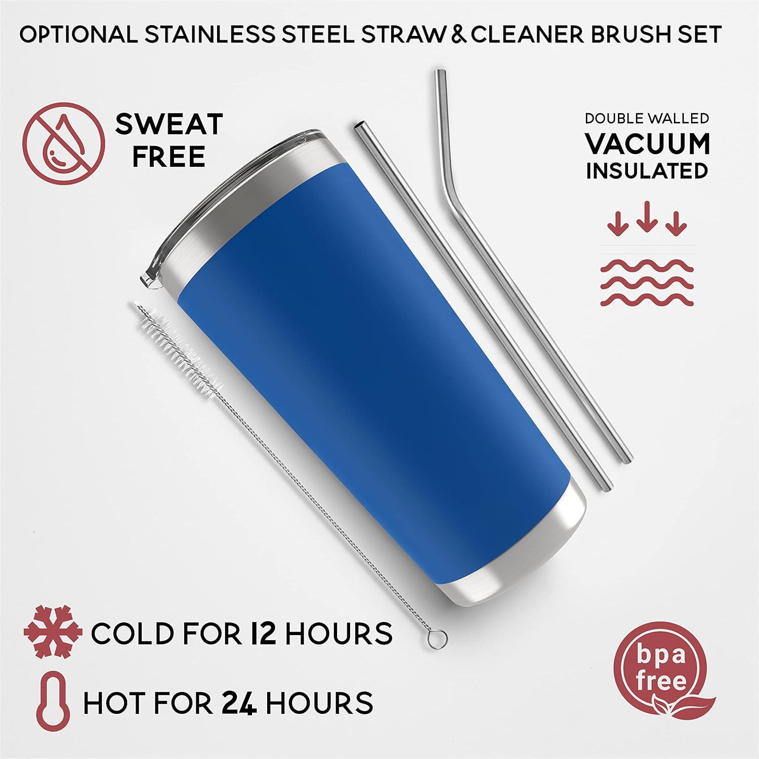 Personalized Tumblers w/Lid - 20 or 30 Oz Rose Gold - Vacuum Insulated Travel Coffee Mugs - Stainless Steel Double Wall Tumbler - Personalized Cups with Name, Text