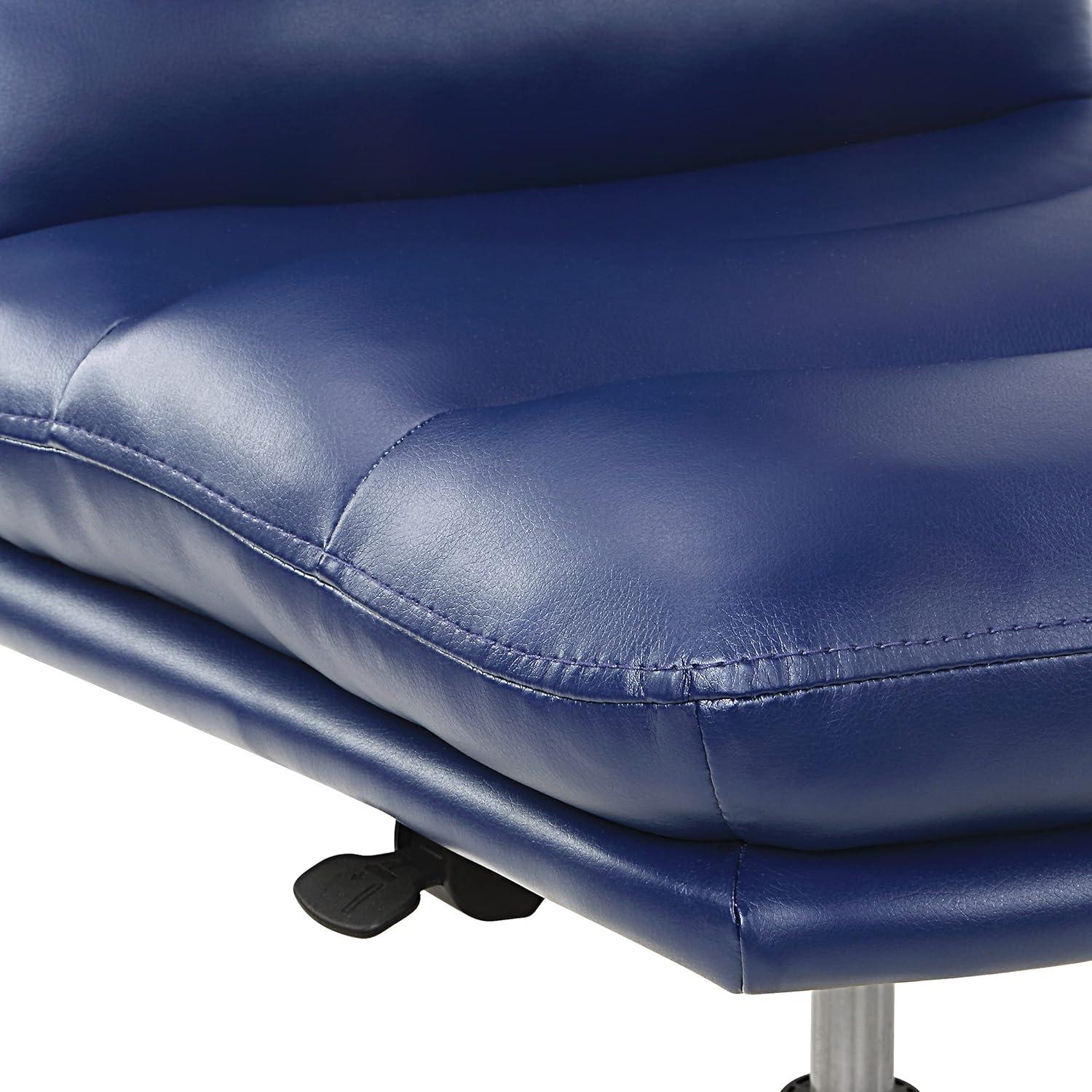 Legacy Office Chair in Navy Faux Leather with Gold Base